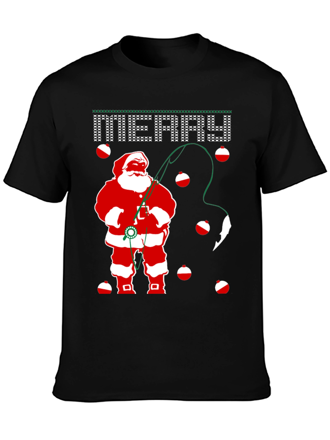 Santa Fishing Christmas T-Shirt