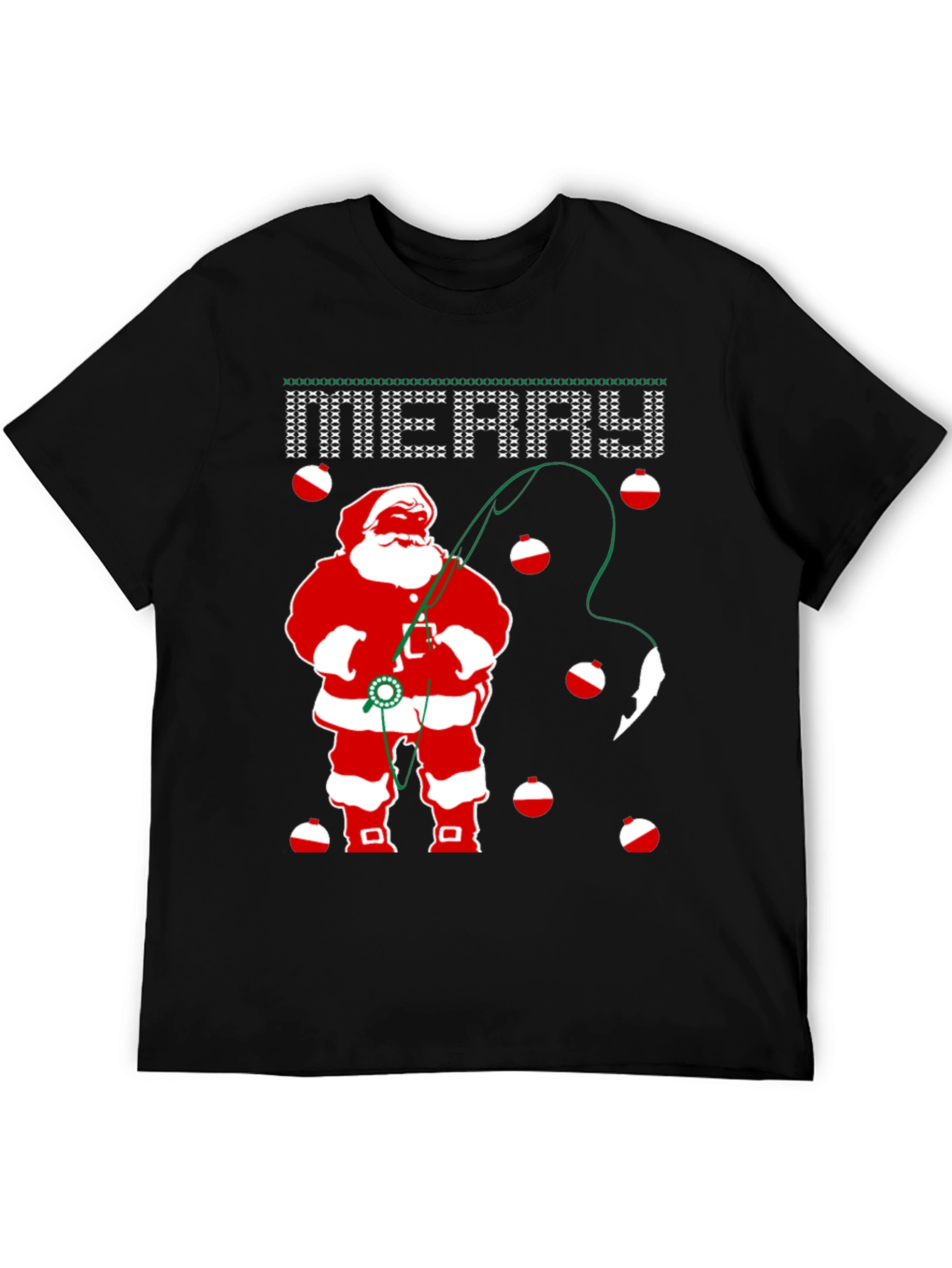 Santa Fishing Christmas T-Shirt