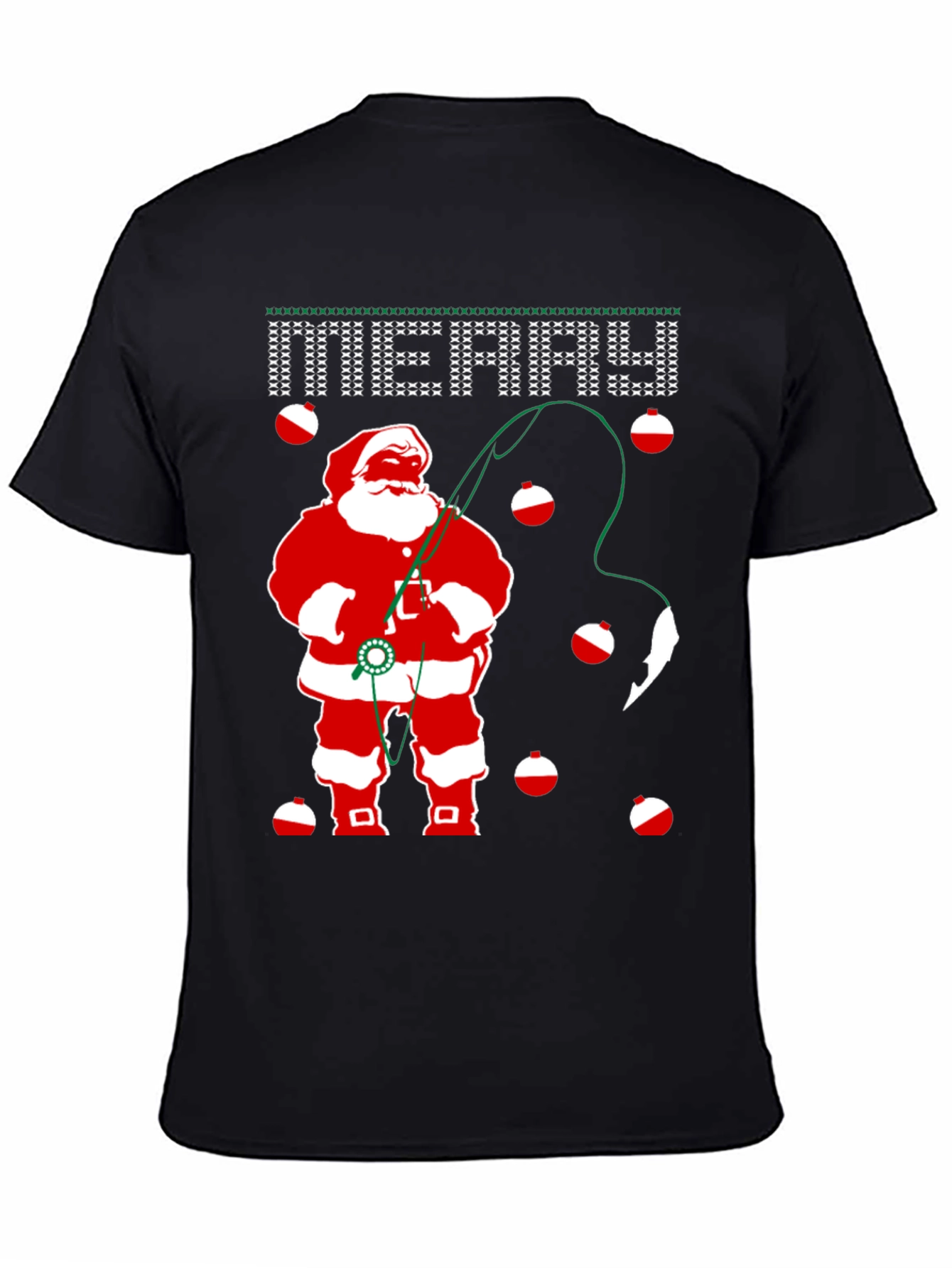 Santa Fishing Christmas T-Shirt