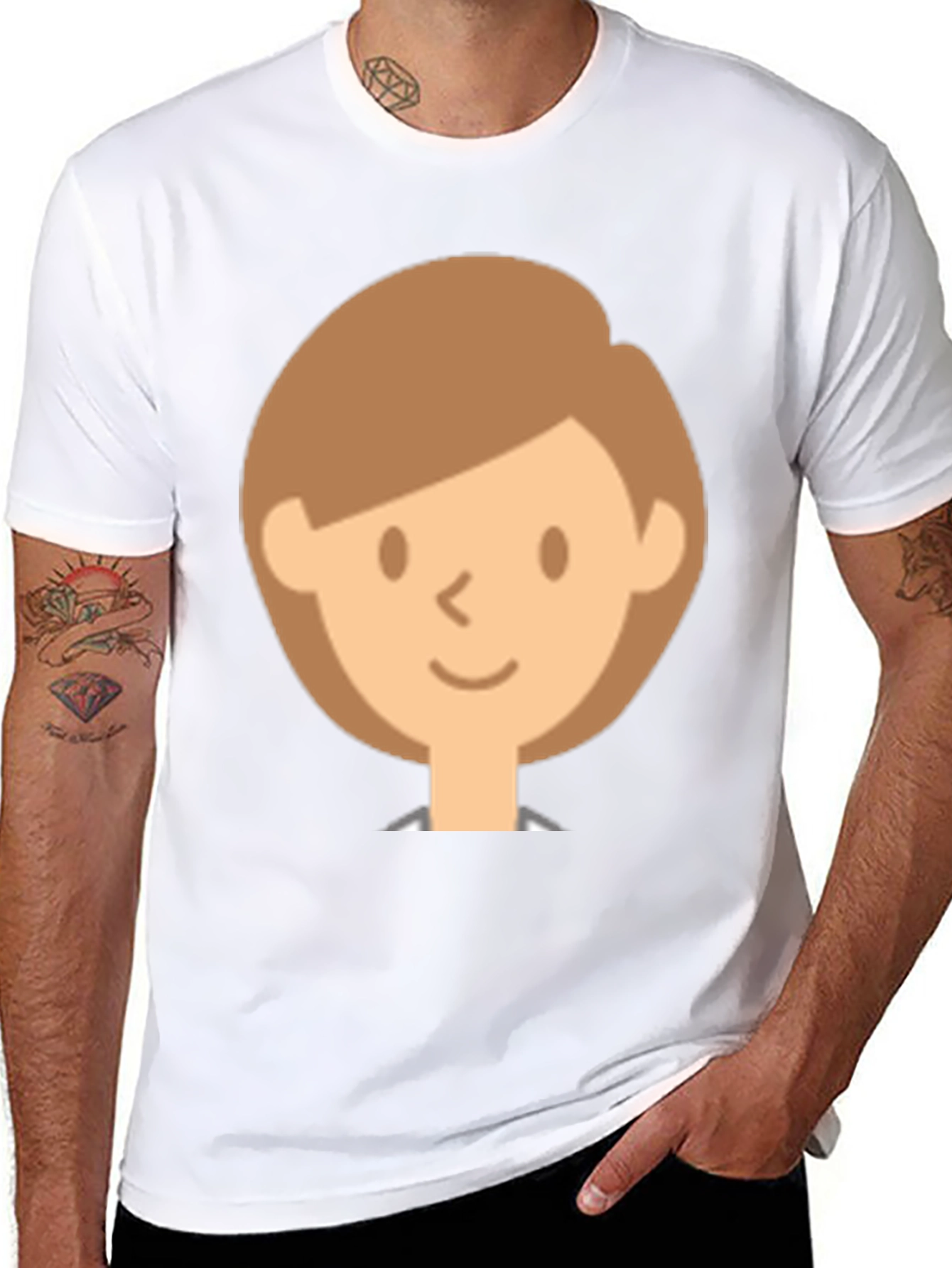 Smiling Face Graphic Black T-Shirt
