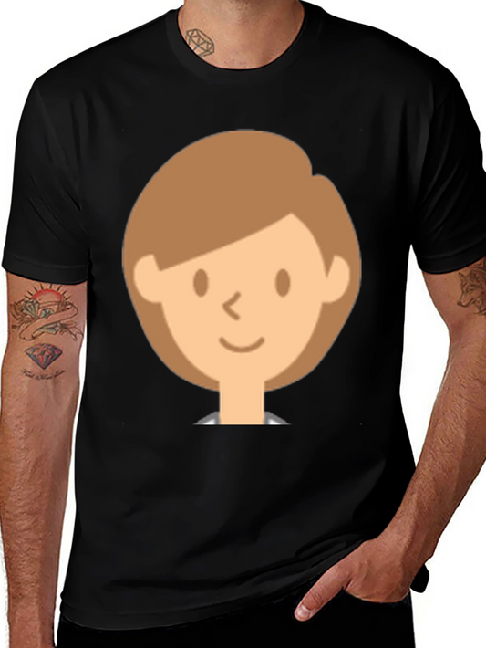Smiling Face Graphic Black T-Shirt