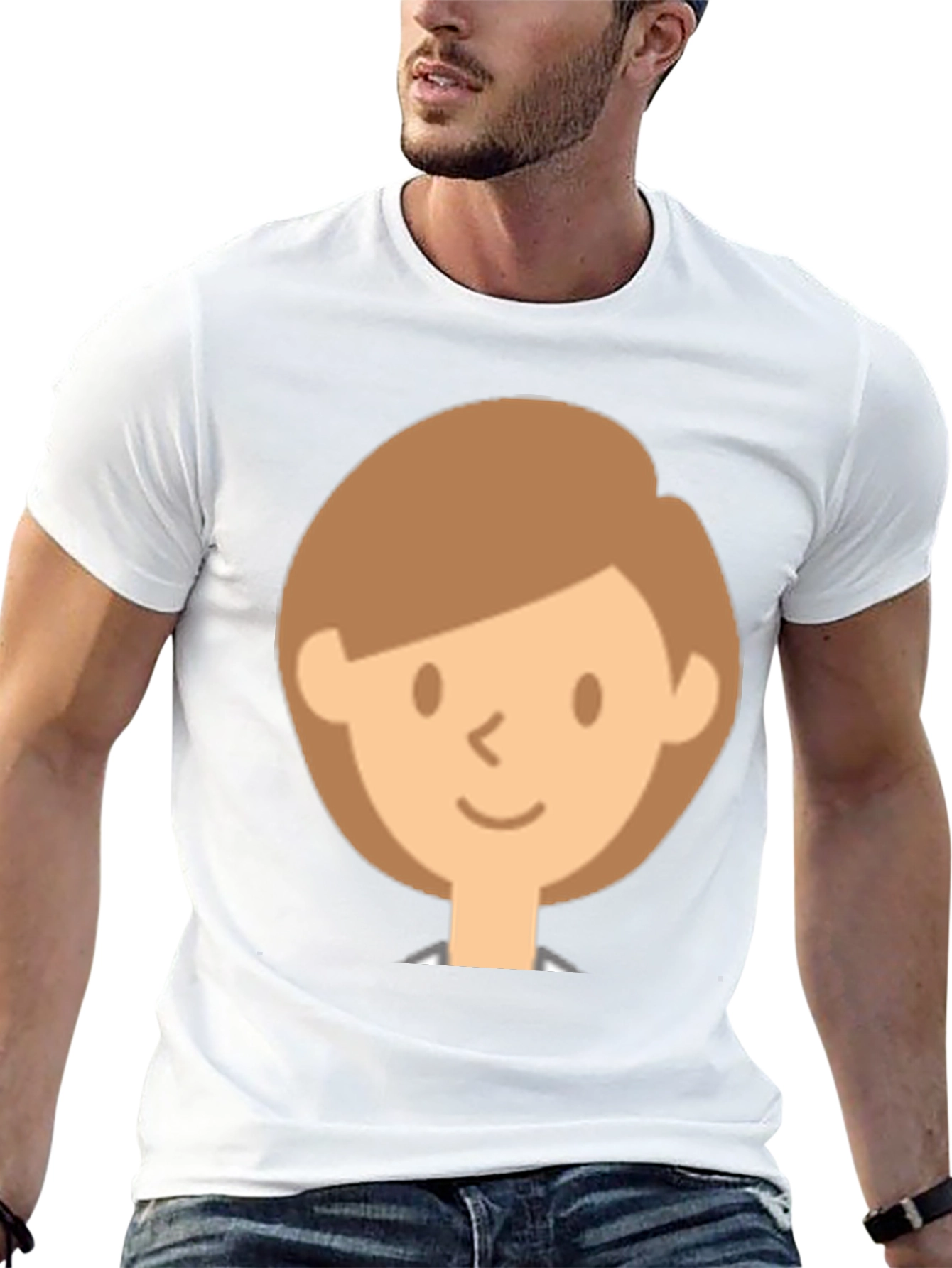 Smiling Face Graphic Black T-Shirt