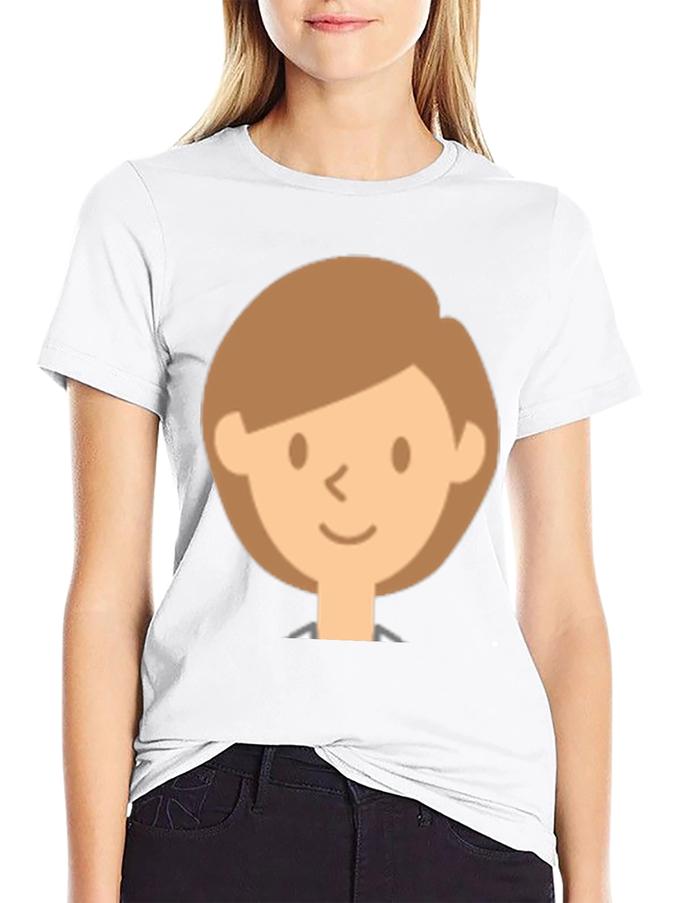 Smiling Face Graphic Black T-Shirt