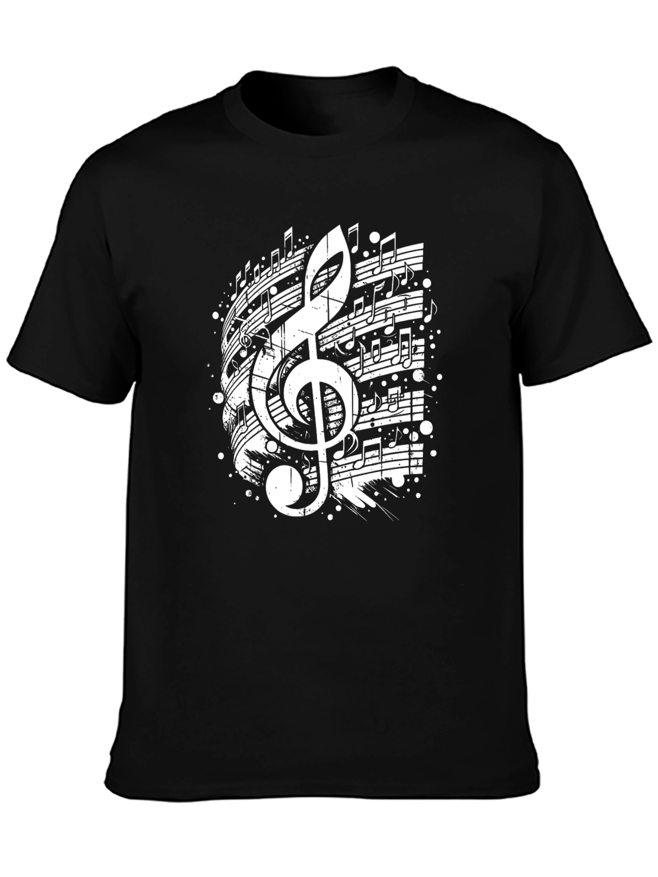Music Notes Treble Clef Graphic Tee