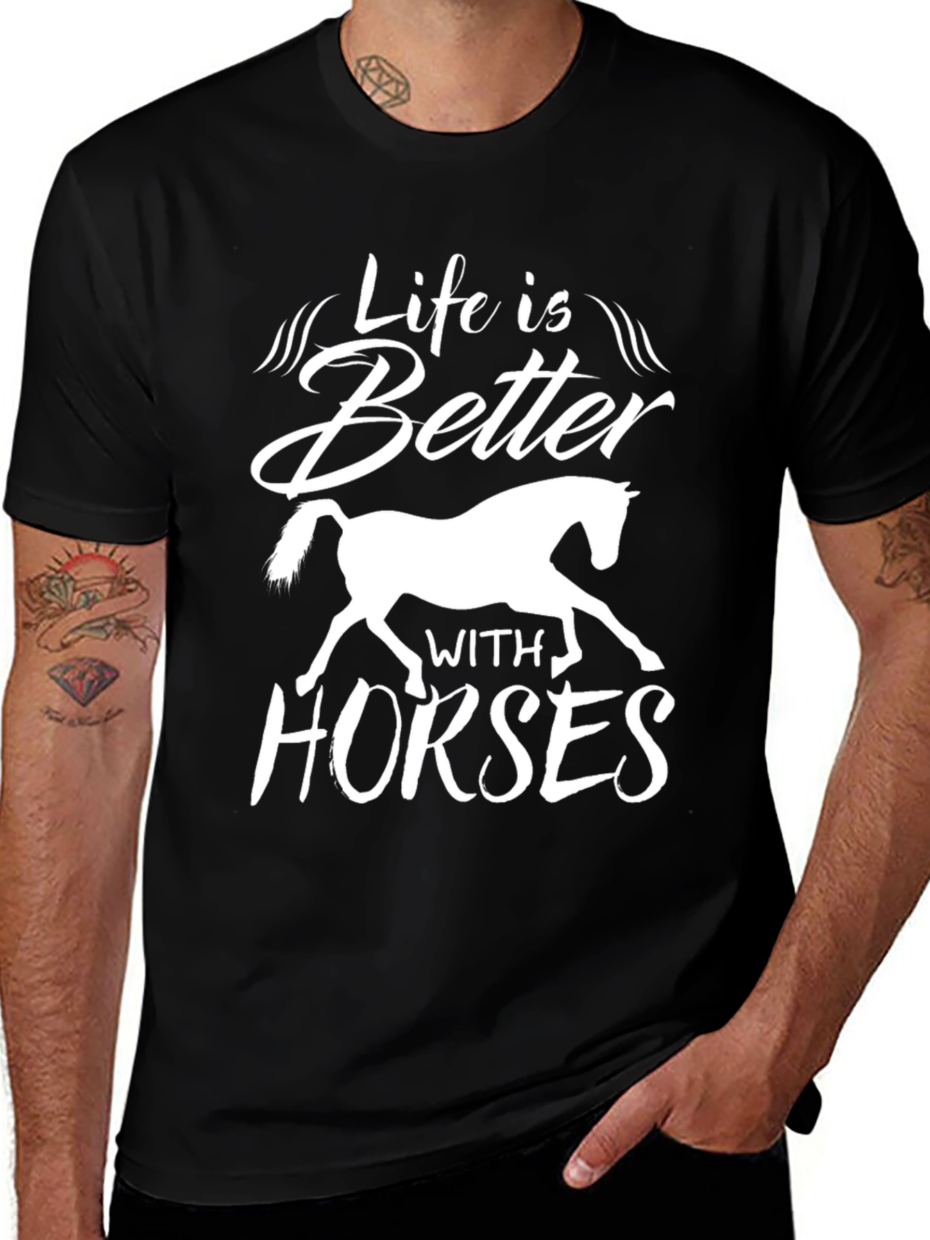 Life is Better with Horses Graphic T-Shirt