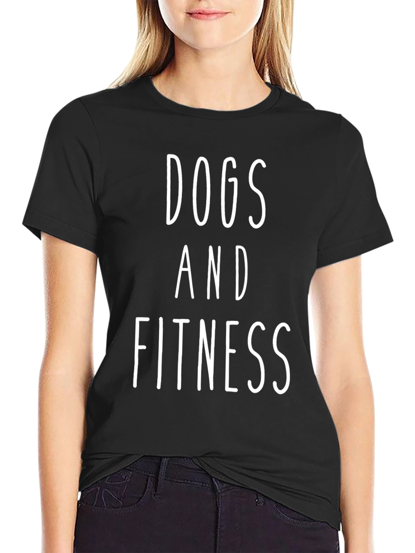Dogs and Fitness Graphic Tee - Black Cotton T-Shirt
