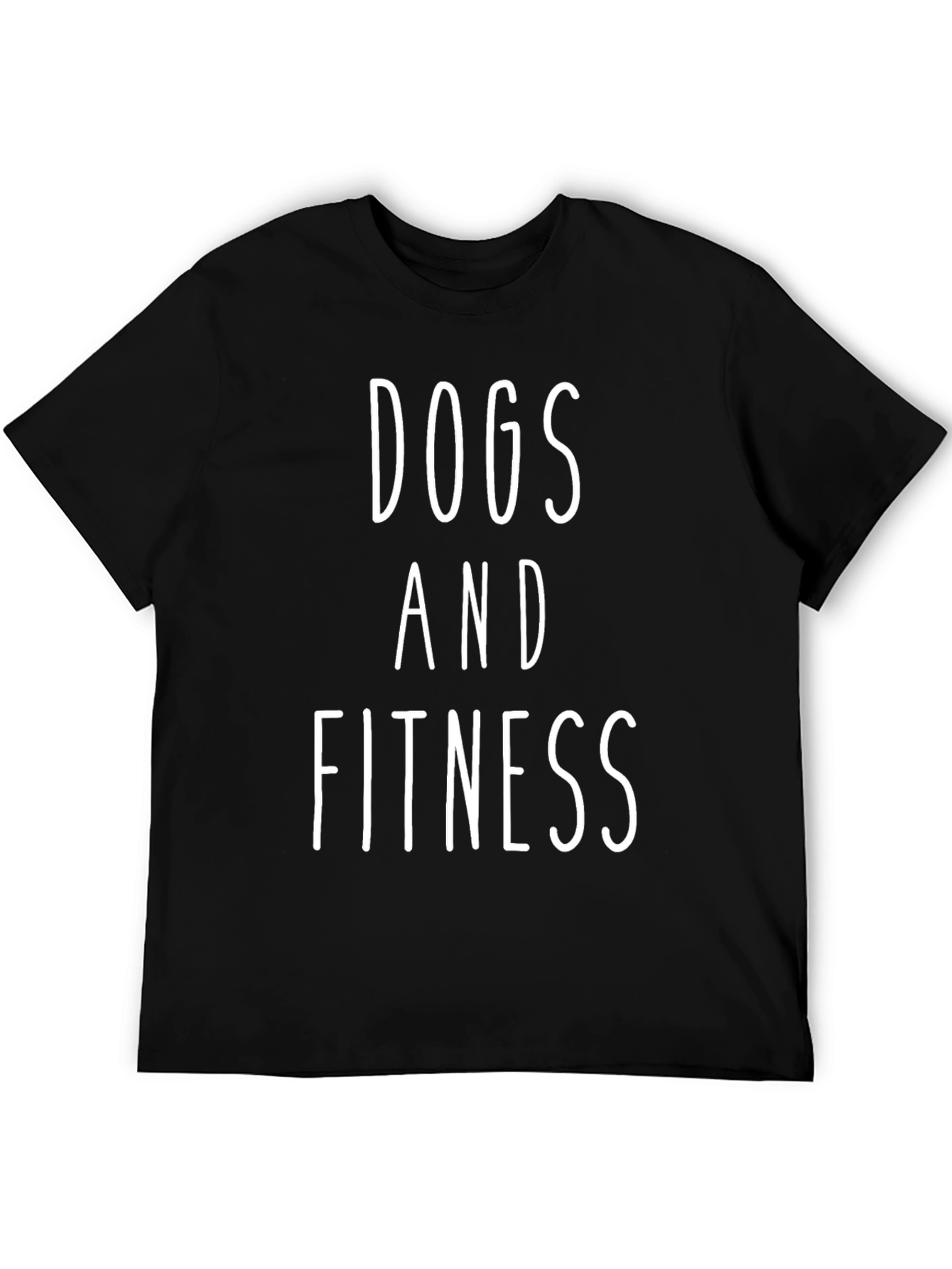 Dogs and Fitness Graphic Tee - Black Cotton T-Shirt
