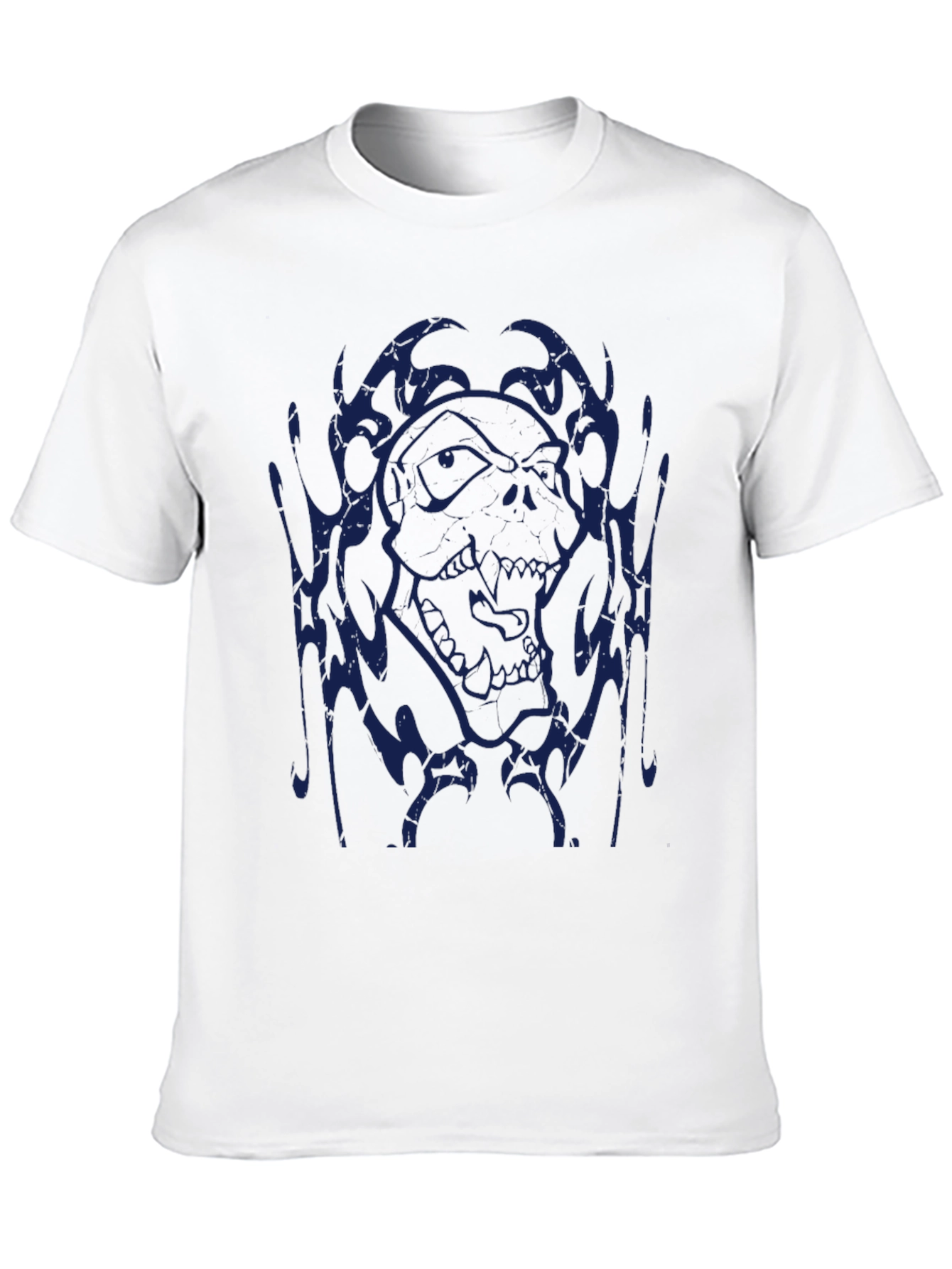 Skull Graphic Print Crew Neck T-Shirt