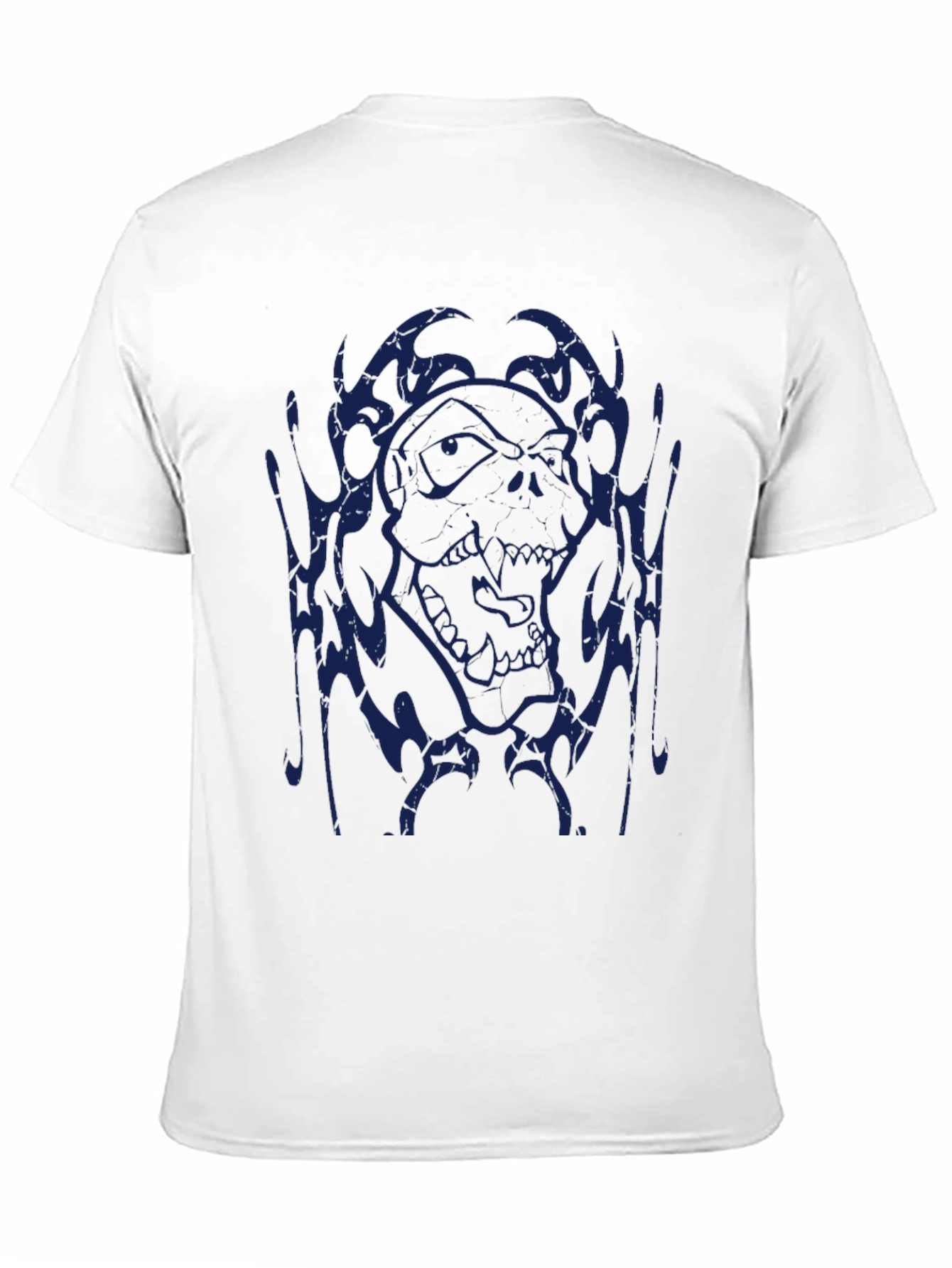 Skull Graphic Print Crew Neck T-Shirt