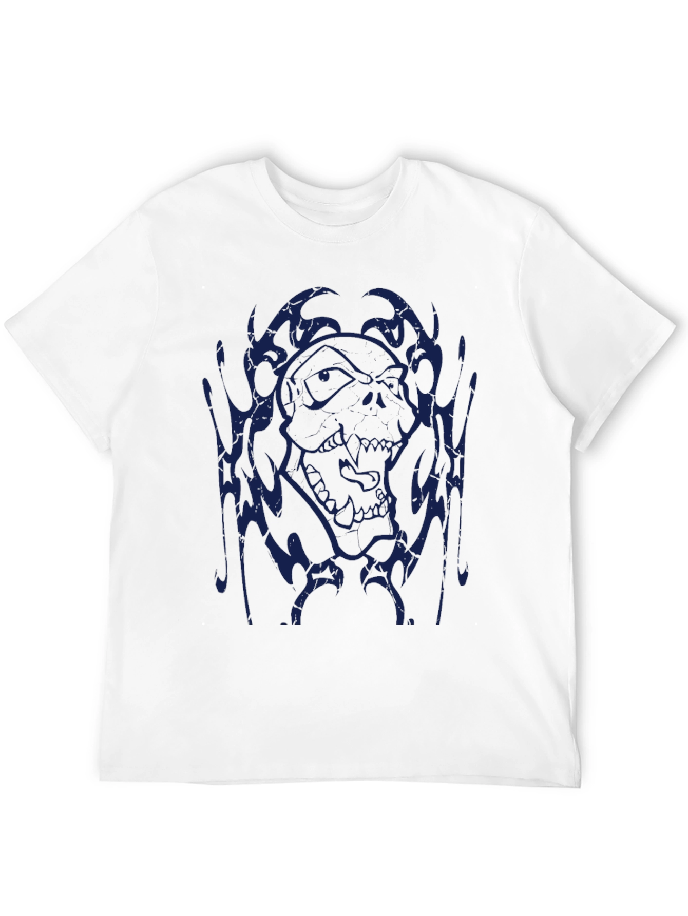 Skull Graphic Print Crew Neck T-Shirt