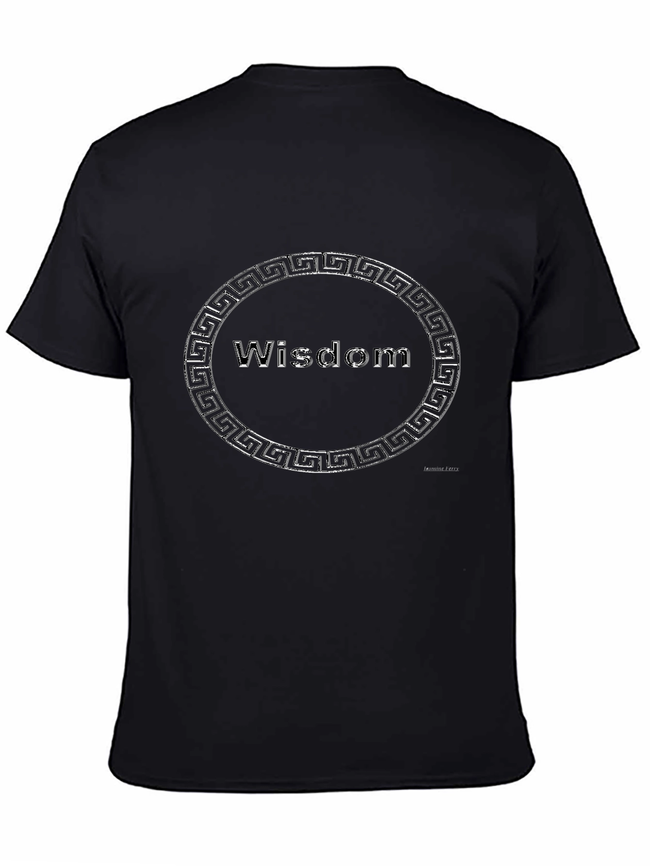 Wisdom Greek Key Black T-Shirt