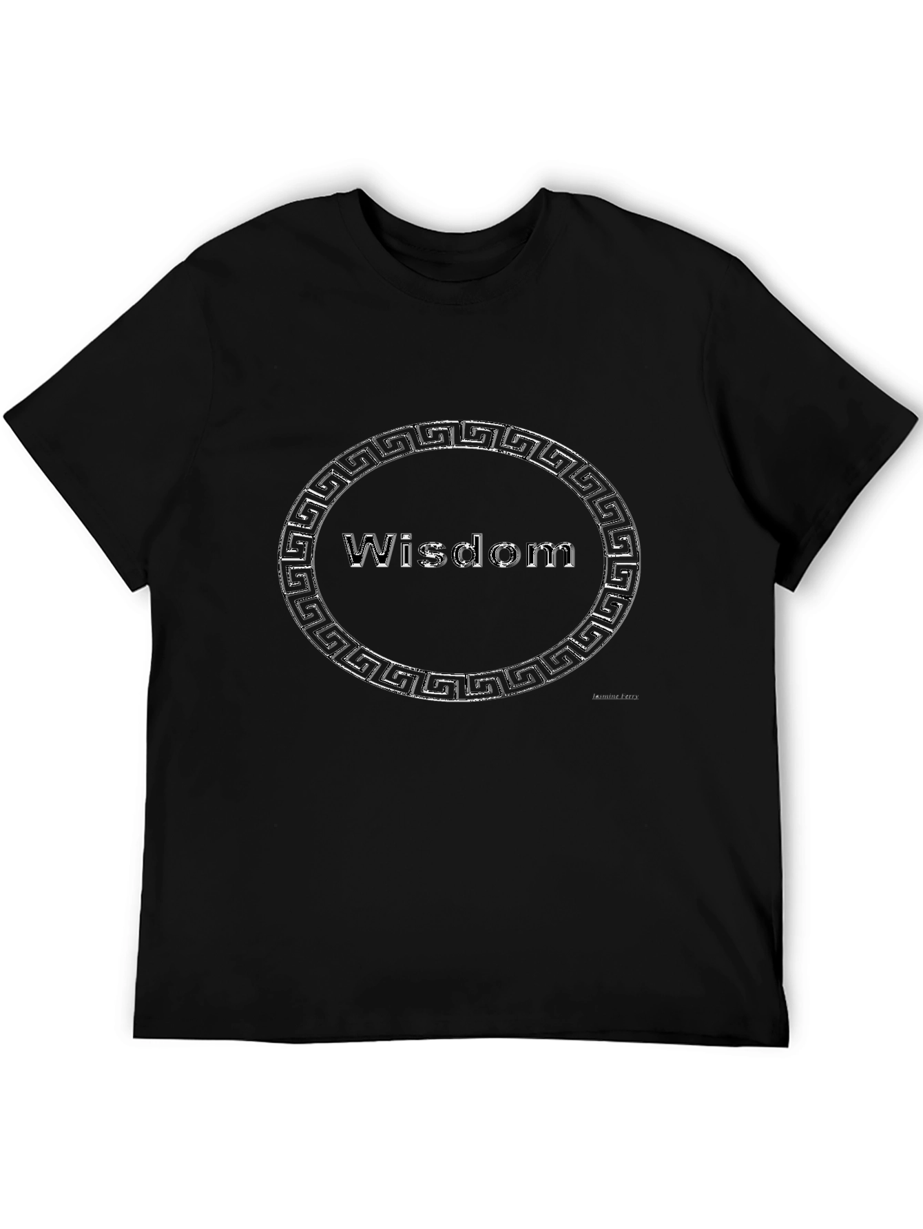 Wisdom Greek Key Black T-Shirt