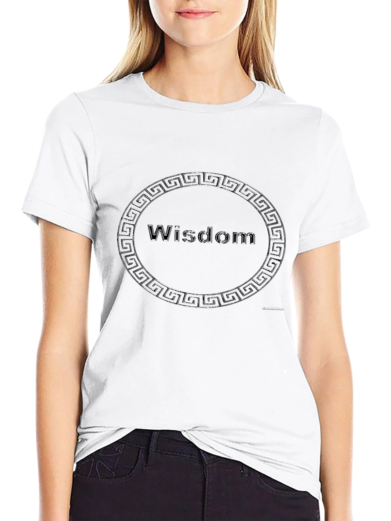 Wisdom Greek Key Black T-Shirt