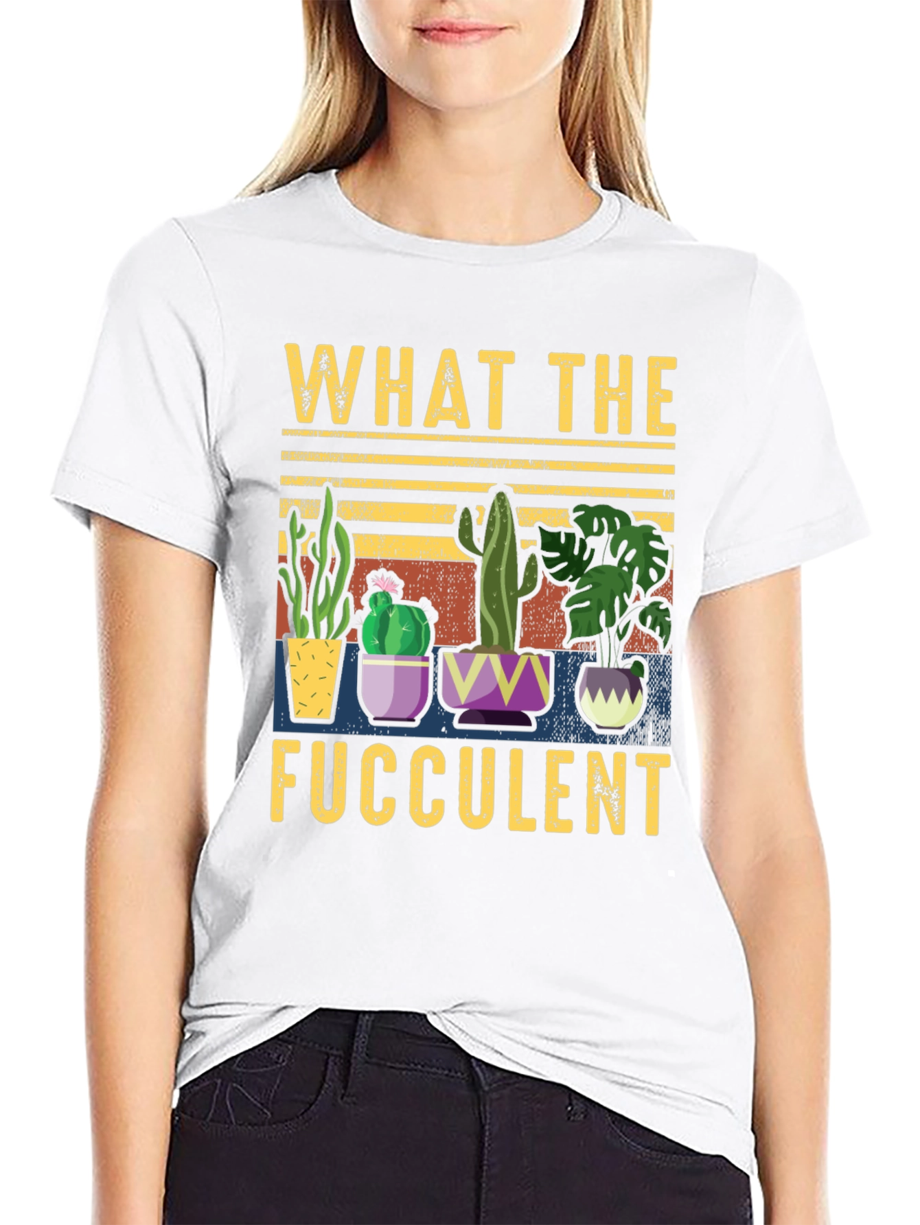 What the Fucculent T-Shirt Funny Succulent Plant Lover Tee