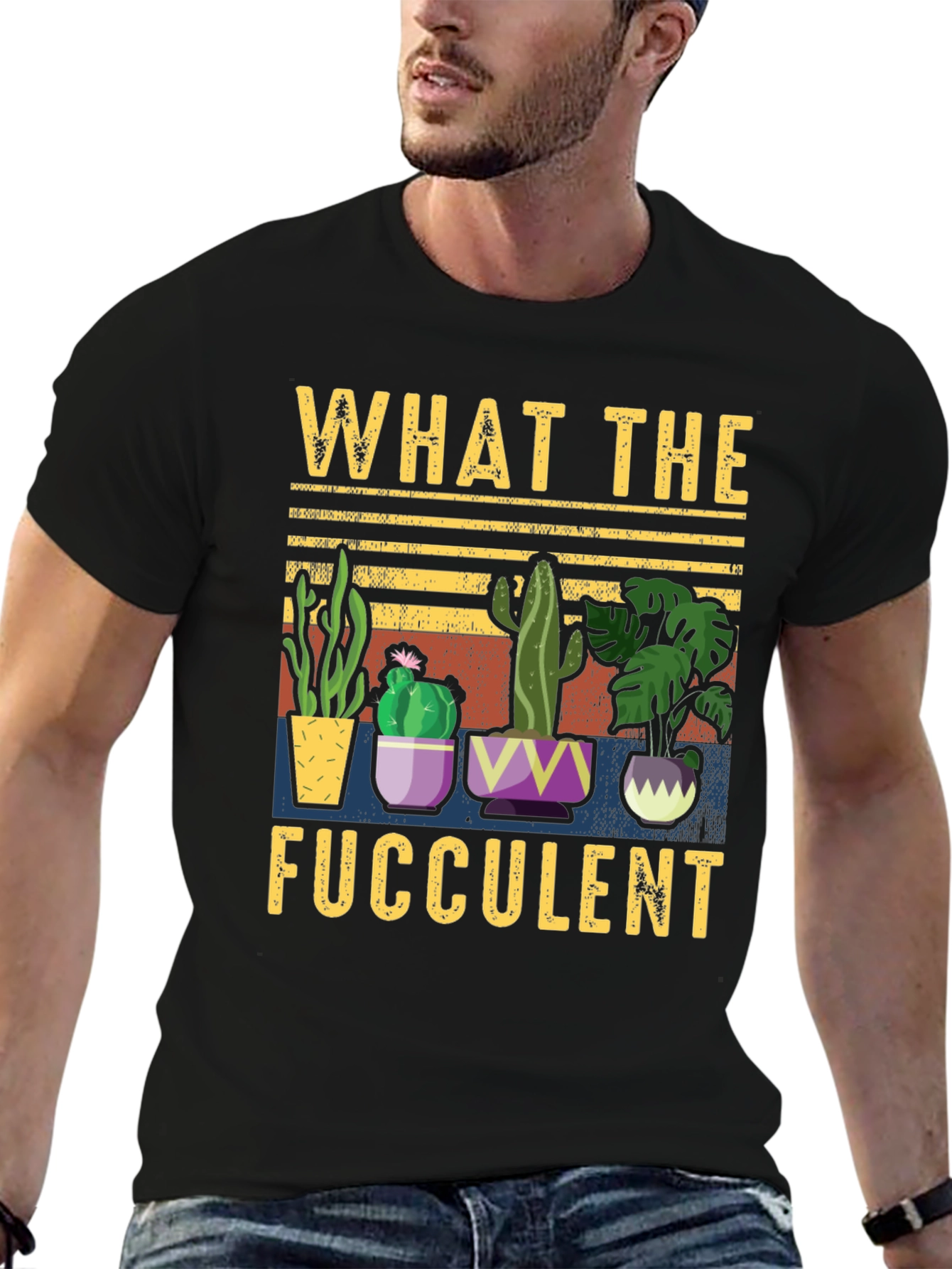 What the Fucculent T-Shirt Funny Succulent Plant Lover Tee