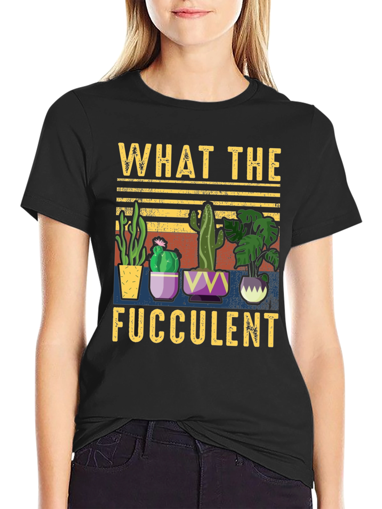 What the Fucculent T-Shirt Funny Succulent Plant Lover Tee