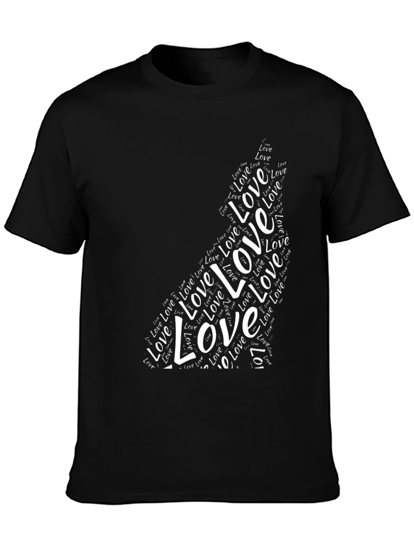 Love Wolf Graphic Tee - Black Unisex Shirt