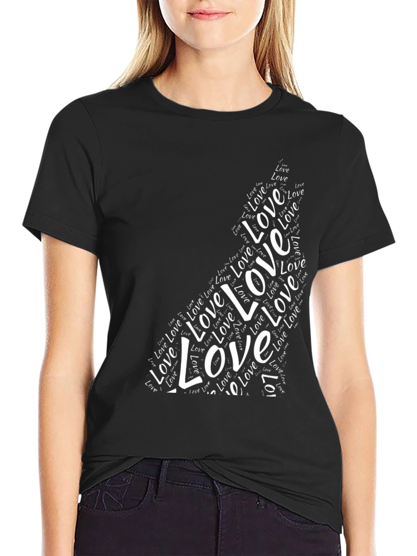 Love Wolf Graphic Tee - Black Unisex Shirt