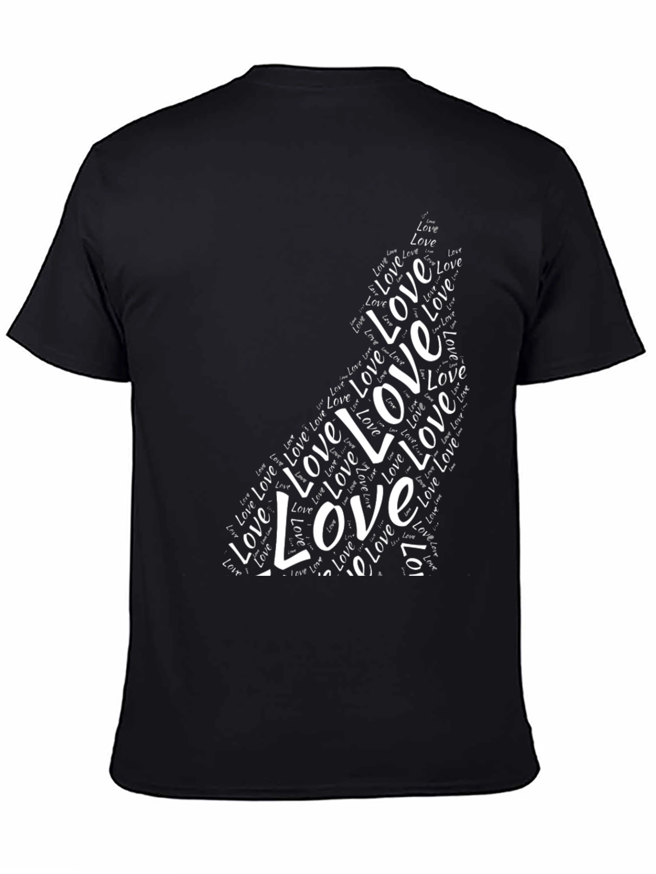 Love Wolf Graphic Tee - Black Unisex Shirt