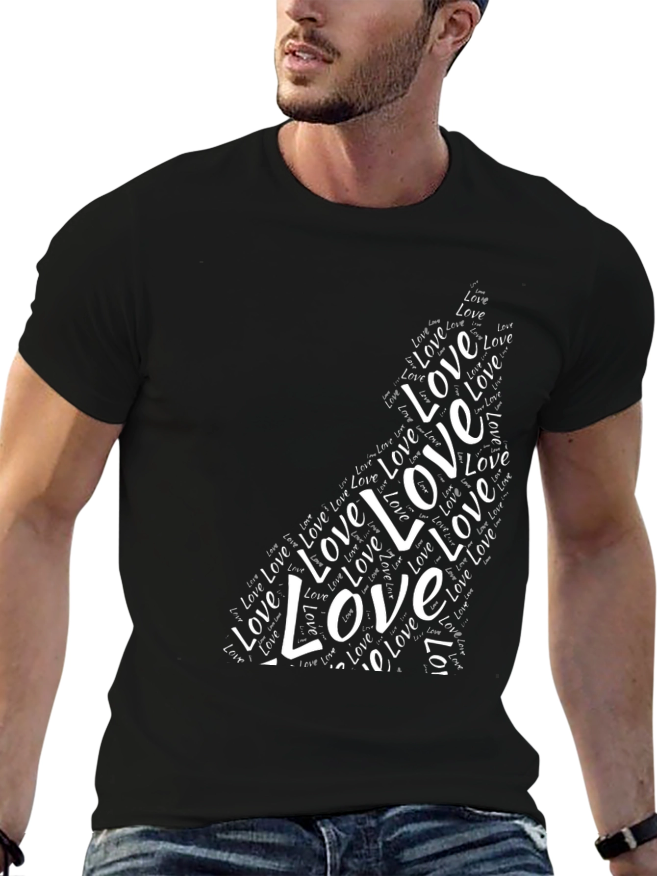 Love Wolf Graphic Tee - Black Unisex Shirt