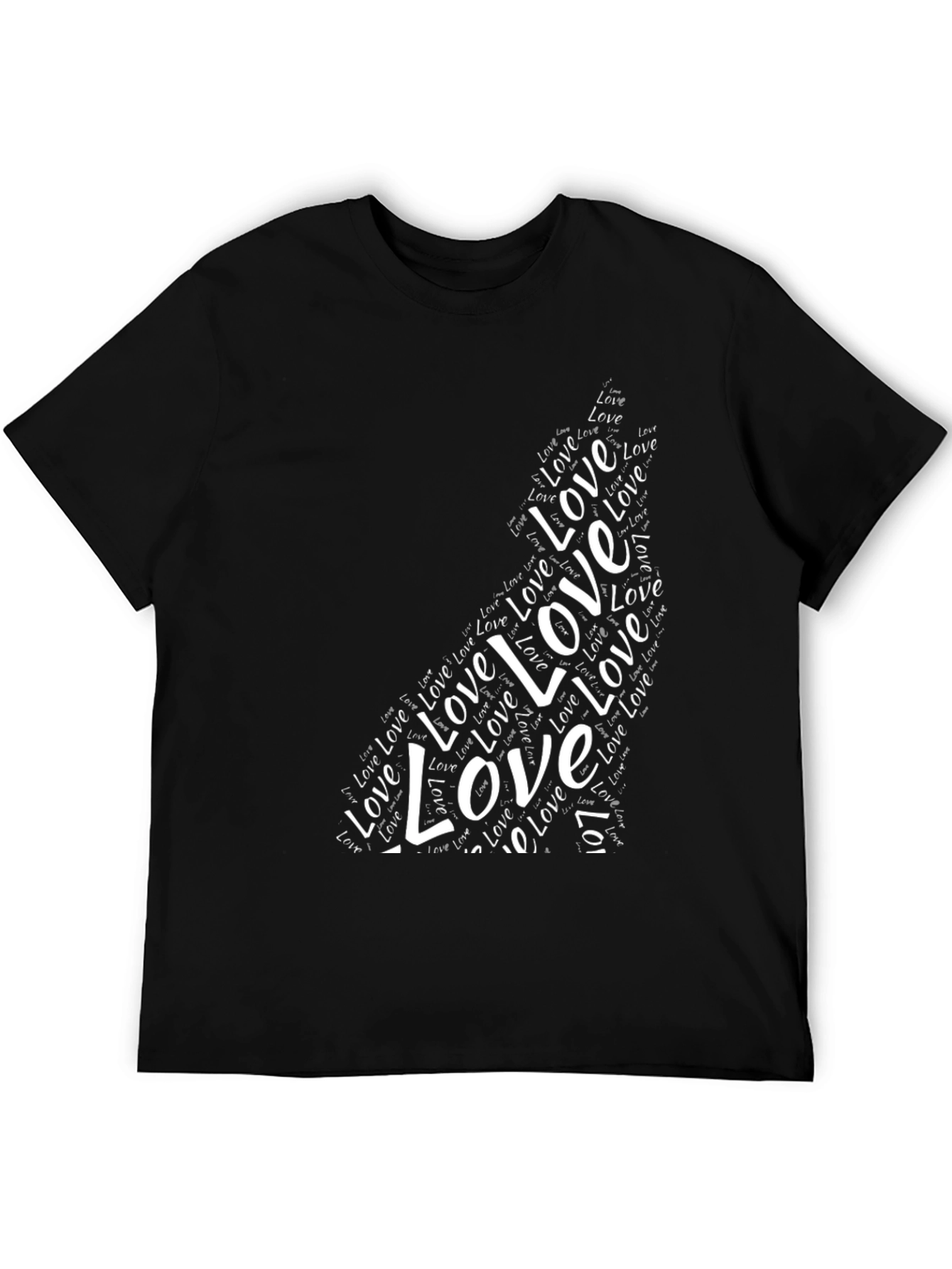 Love Wolf Graphic Tee - Black Unisex Shirt