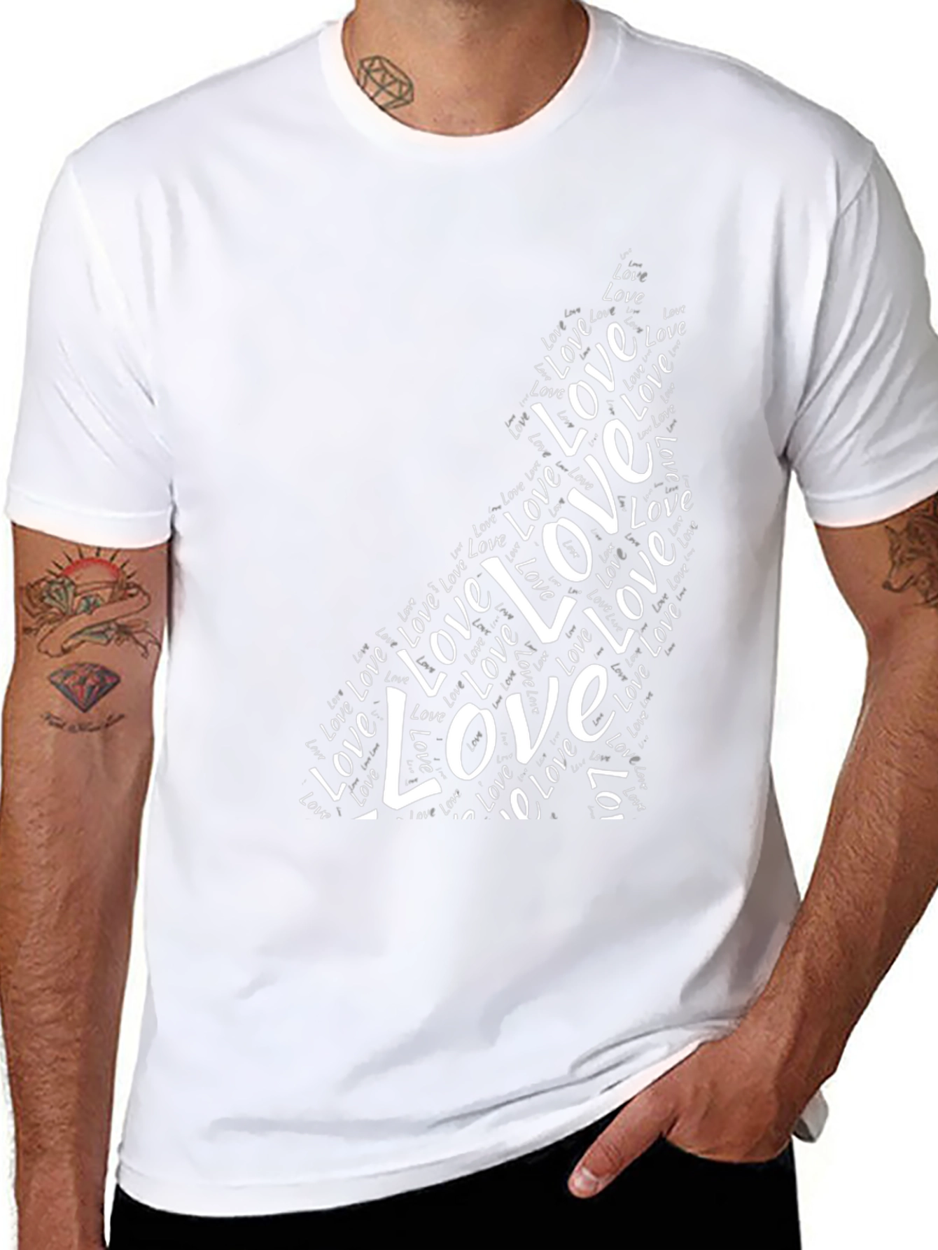 Love Wolf Graphic Tee - Black Unisex Shirt