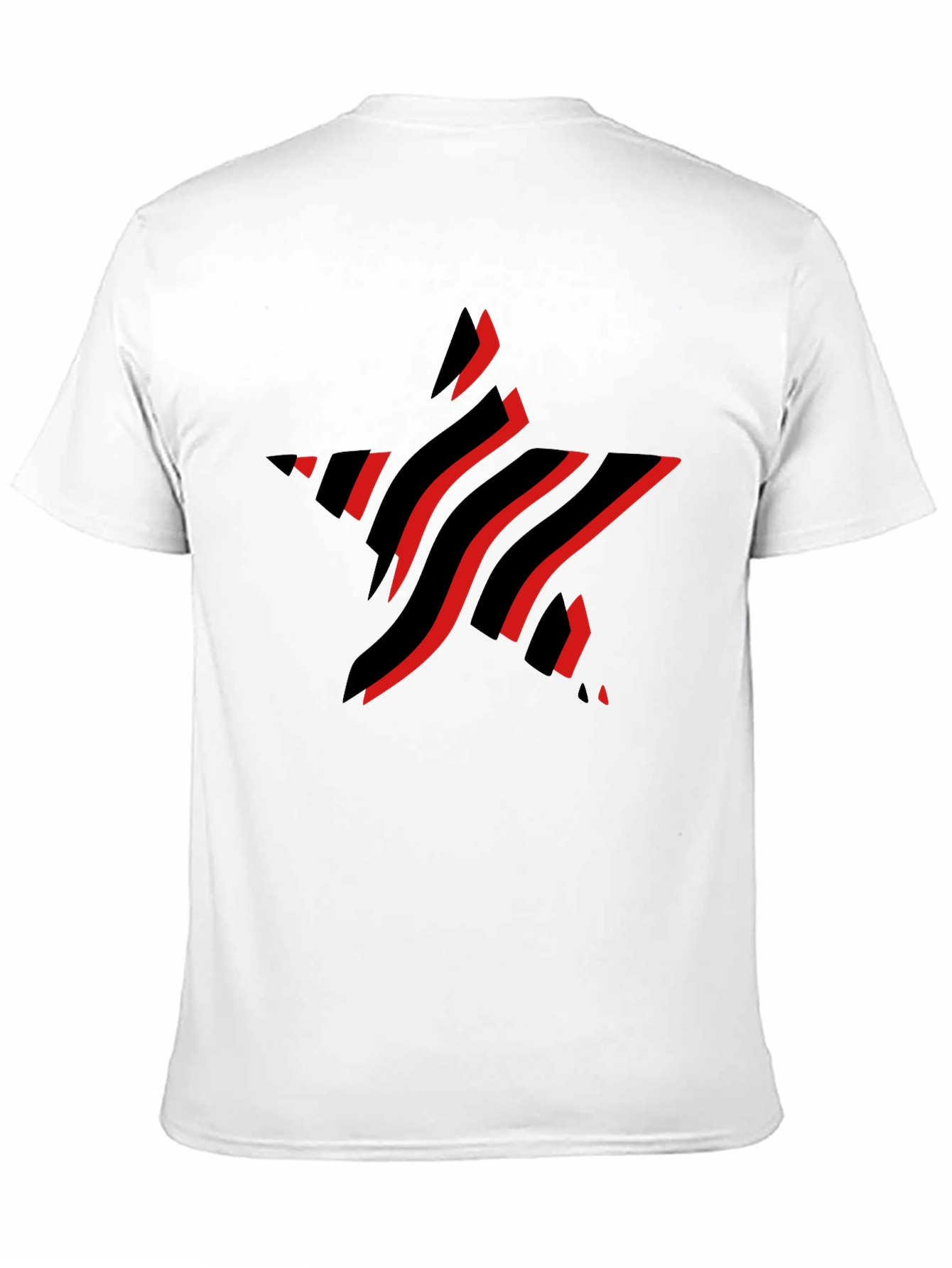 Stylish Black T-Shirt with Red Star Graphic Design