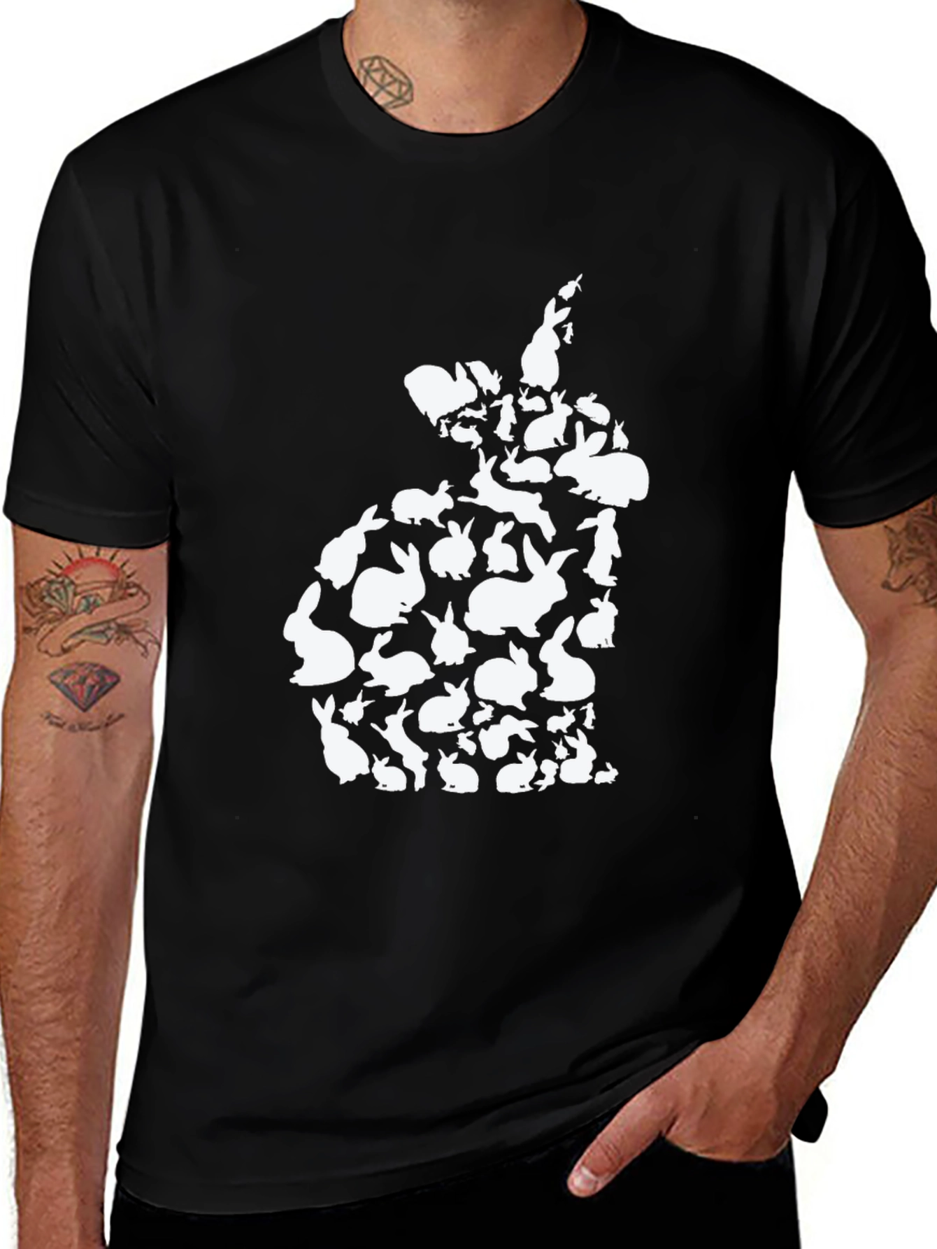 Bunny Rabbit Silhouette T-Shirt - Easter Cute Tee