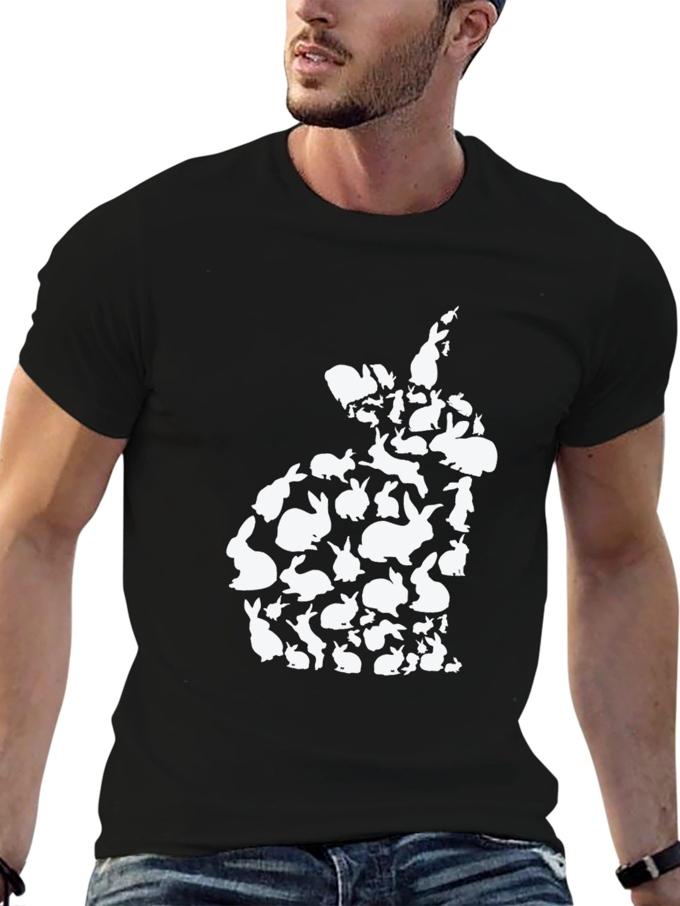 Bunny Rabbit Silhouette T-Shirt - Easter Cute Tee