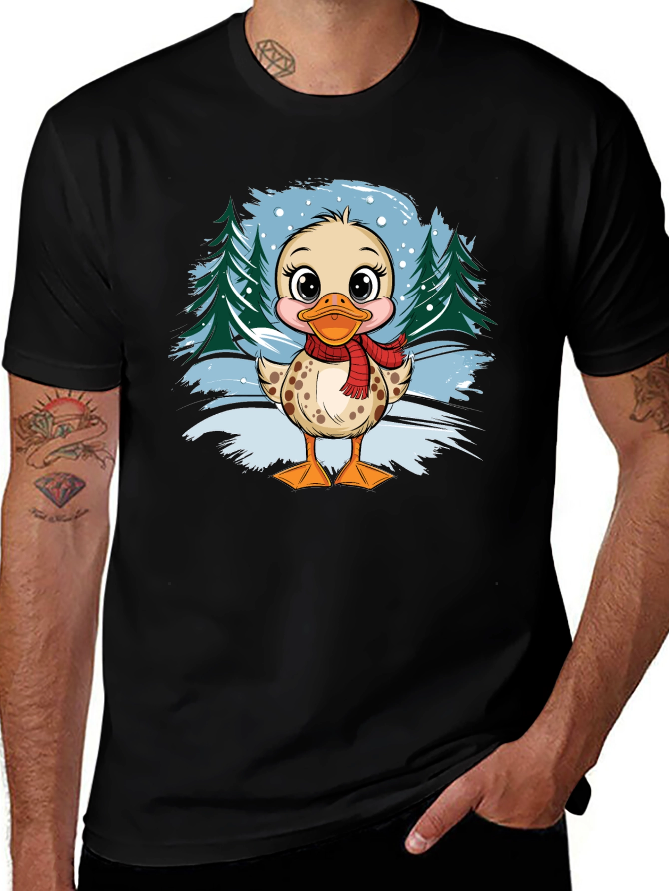 Duckling Winter Scene Graphic Tee