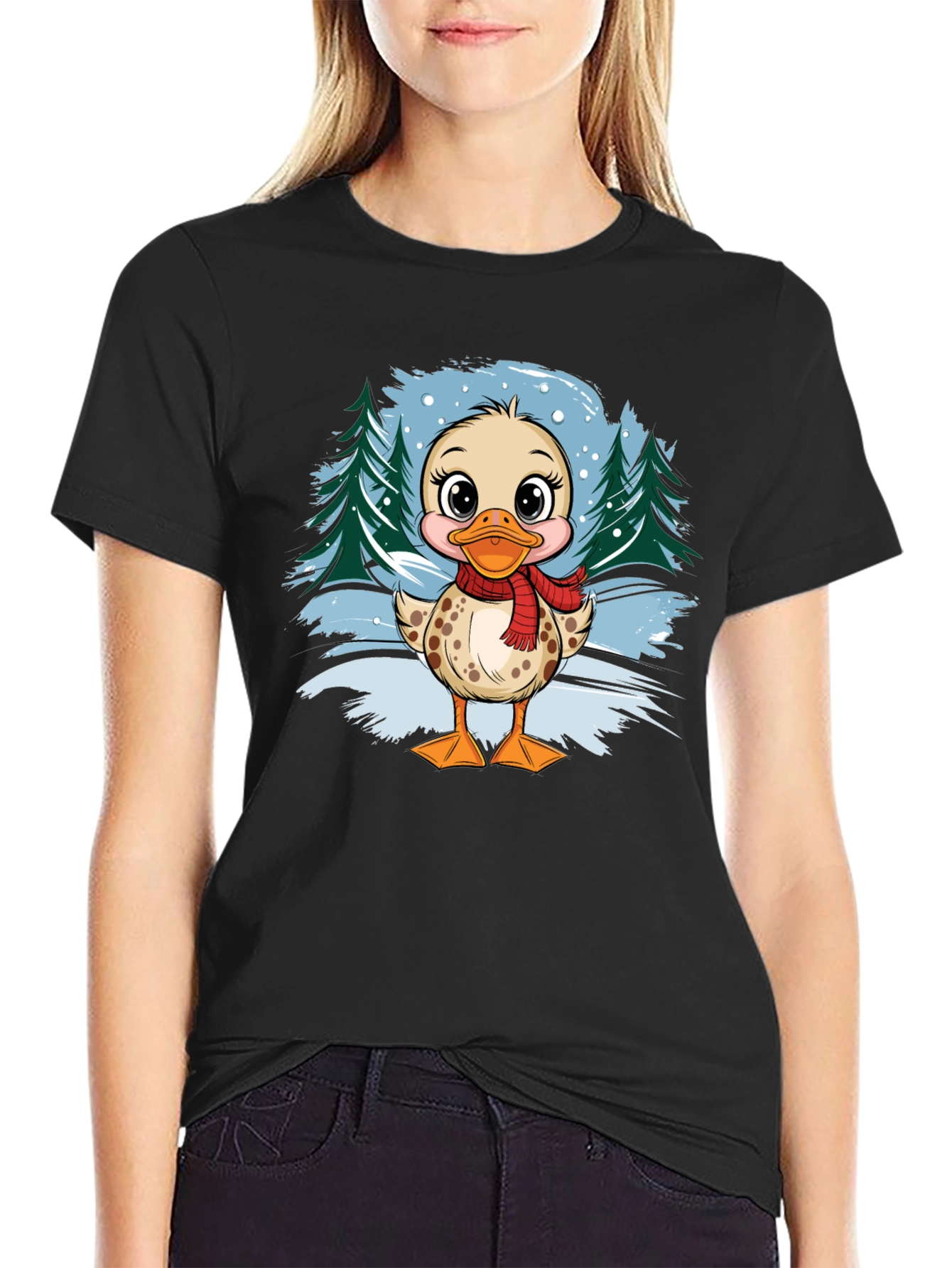 Duckling Winter Scene Graphic Tee
