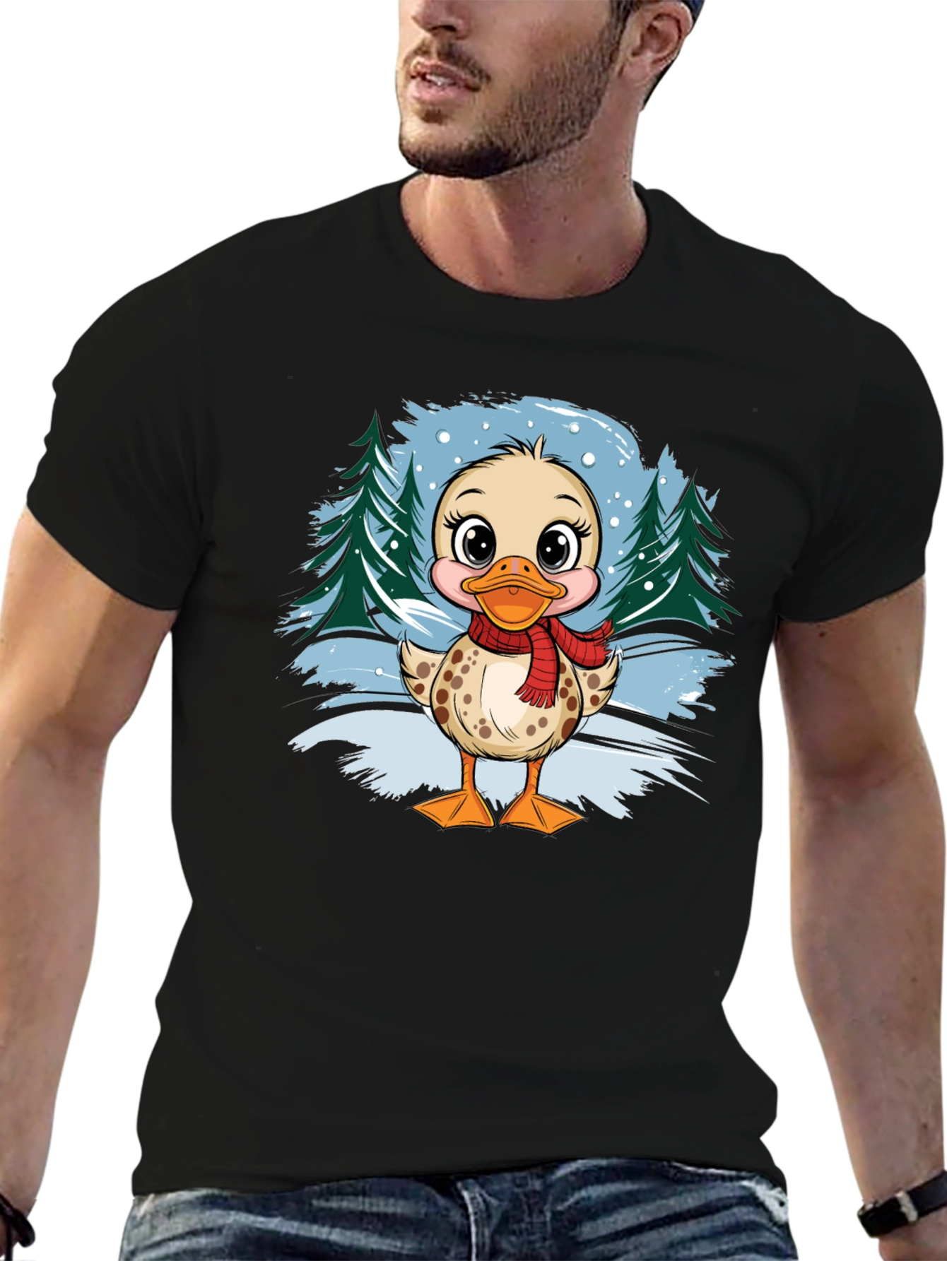 Duckling Winter Scene Graphic Tee