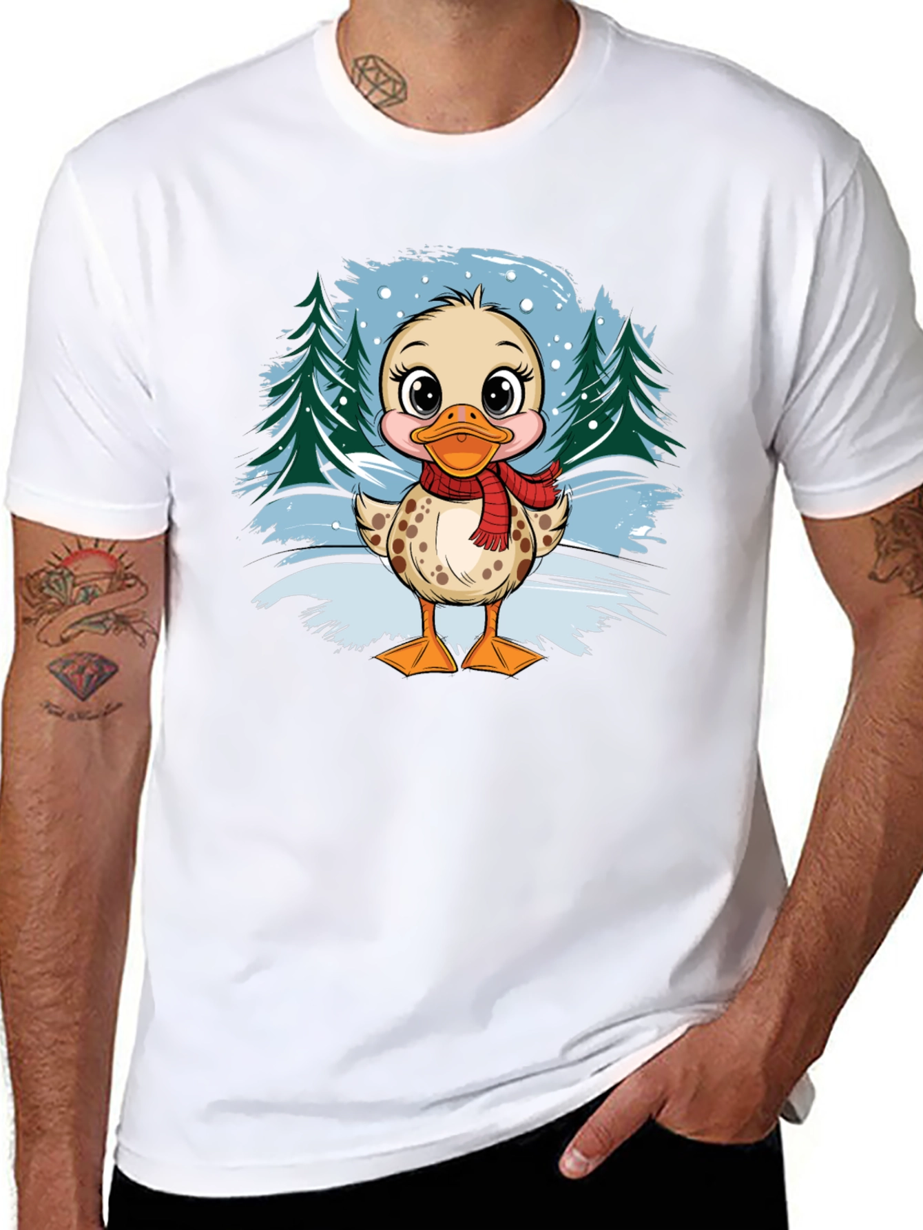 Duckling Winter Scene Graphic Tee