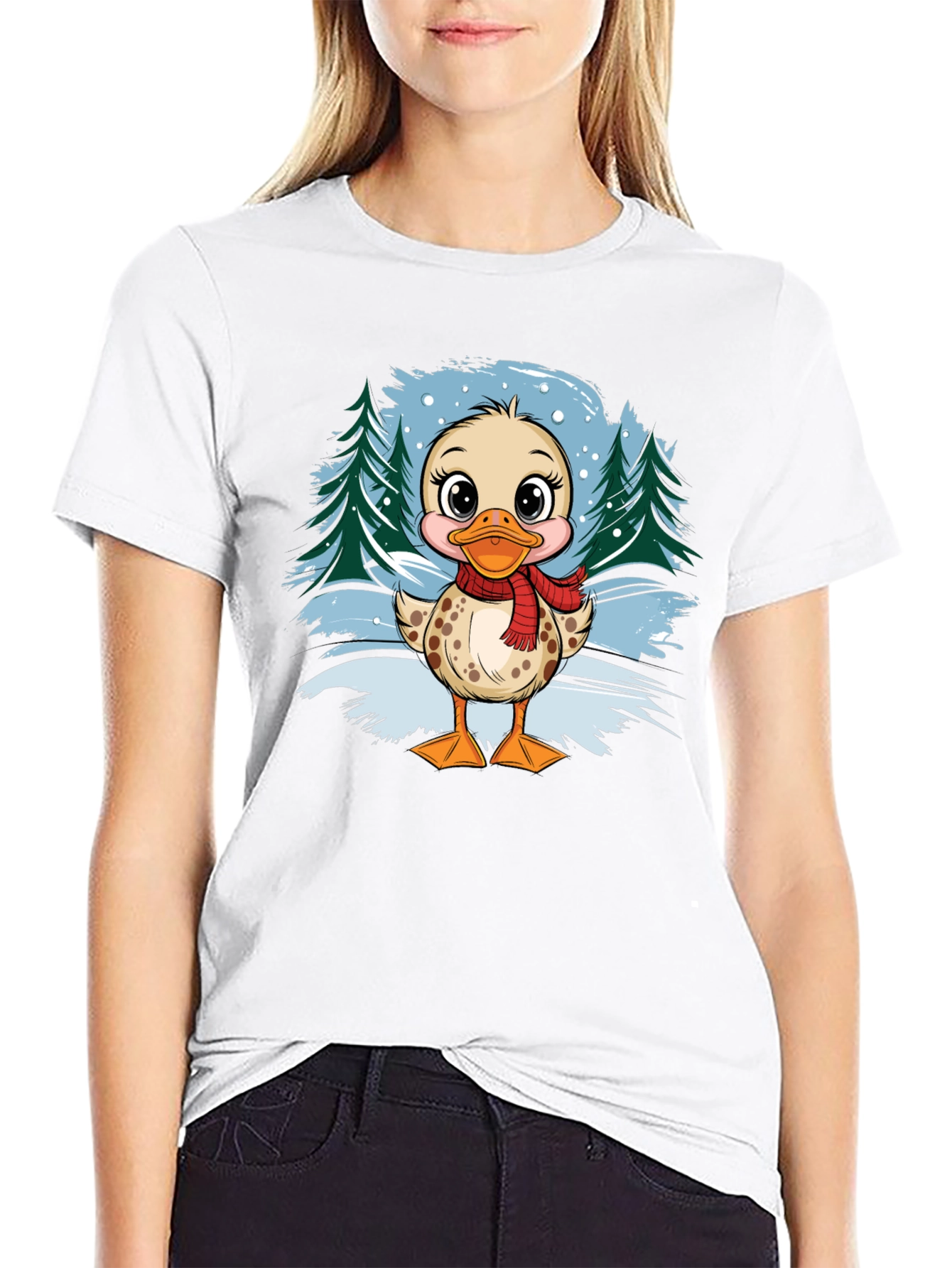 Duckling Winter Scene Graphic Tee