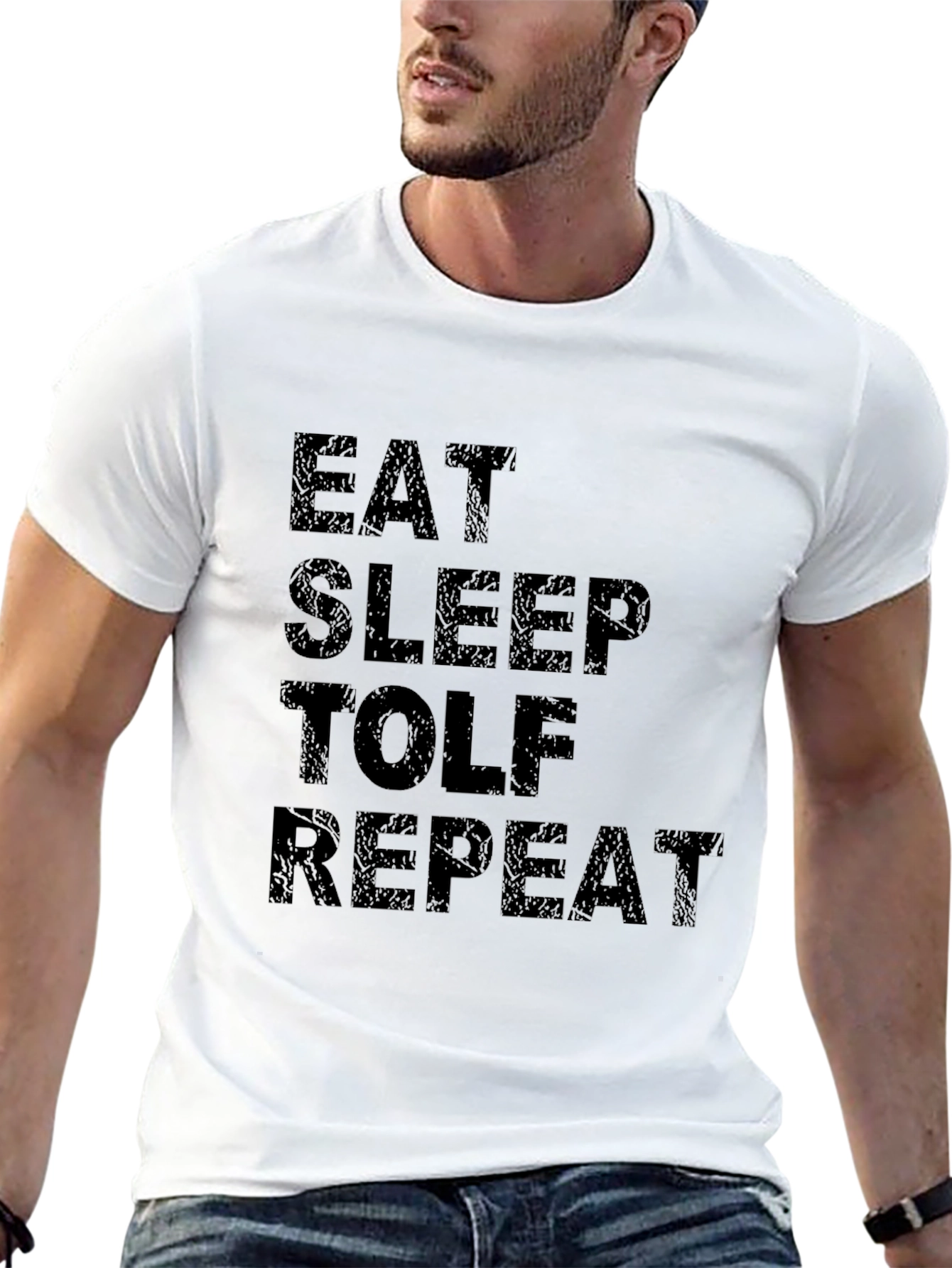 Eat Sleep TOLF Repeat Black Graphic Tee