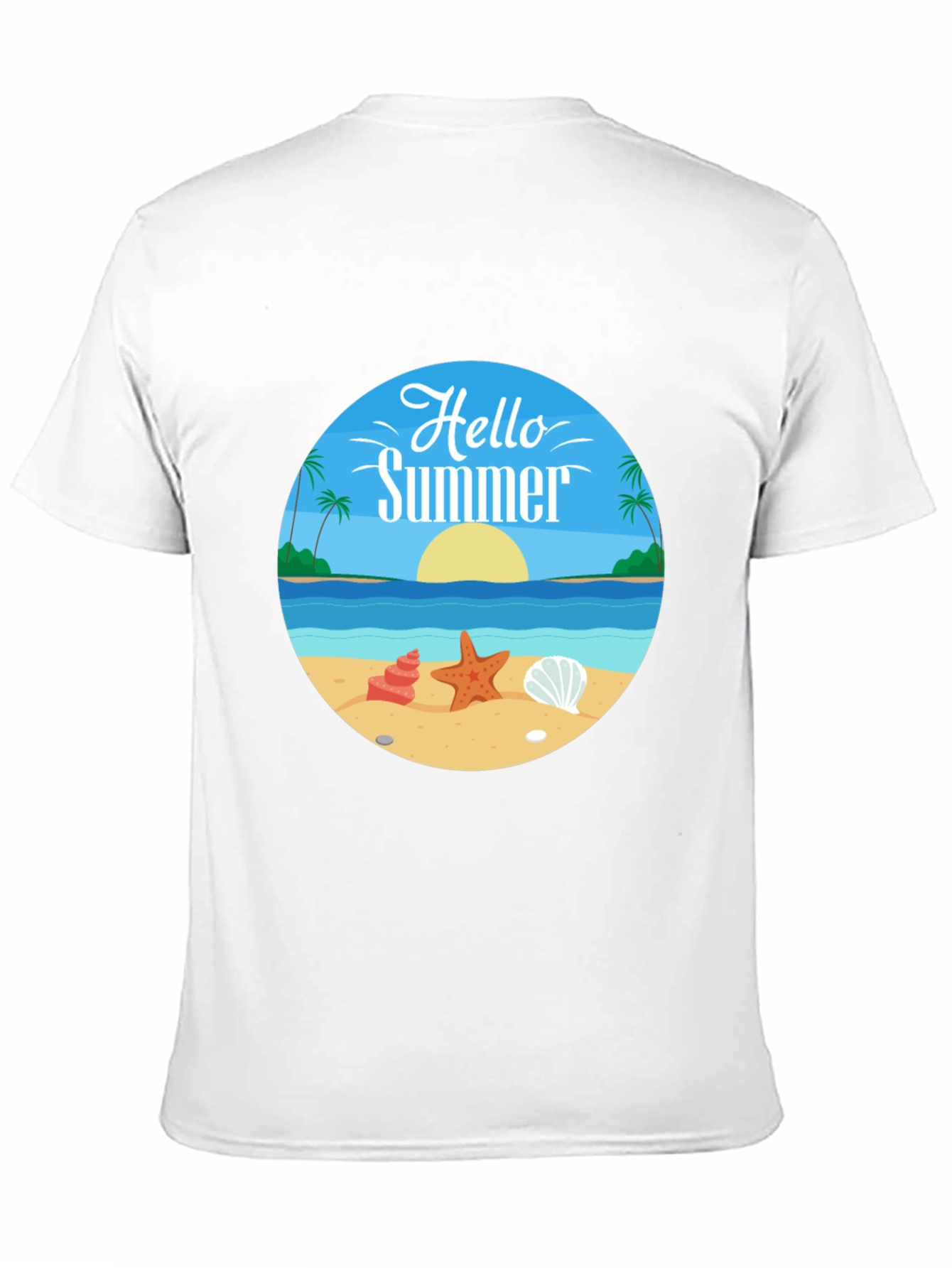 Hello Summer Graphic Tee - Beach Design