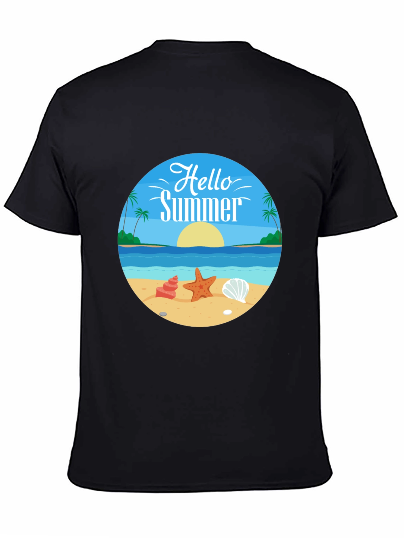 Hello Summer Graphic Tee - Beach Design