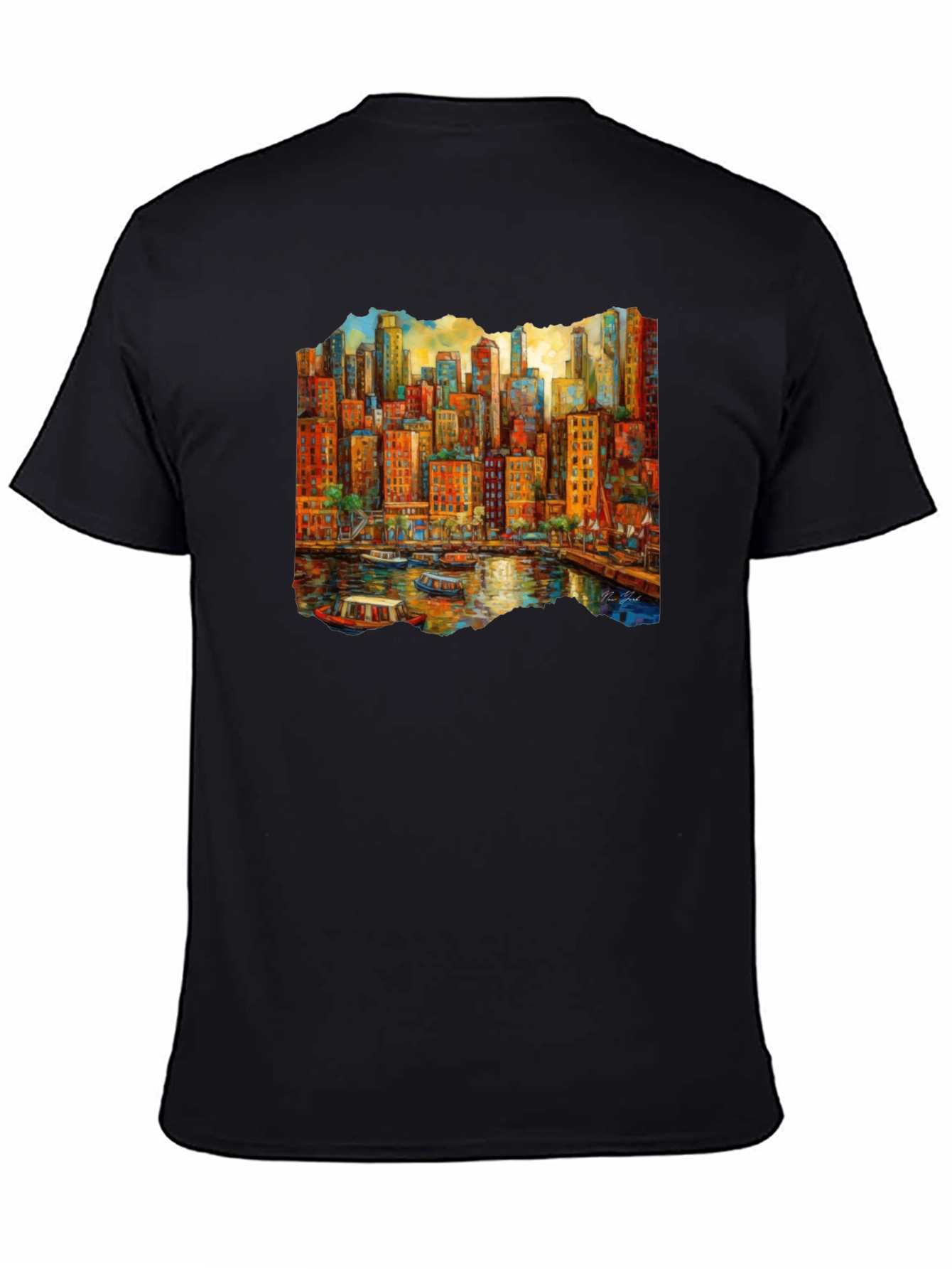 Cityscape Art Black T-Shirt