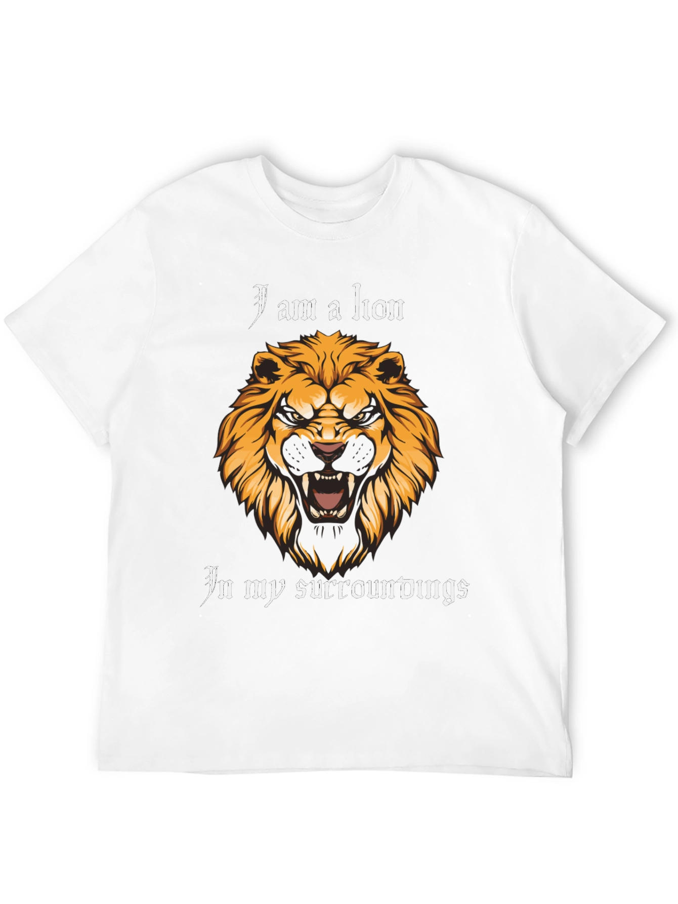 Lion Graphic Print Black T-Shirt