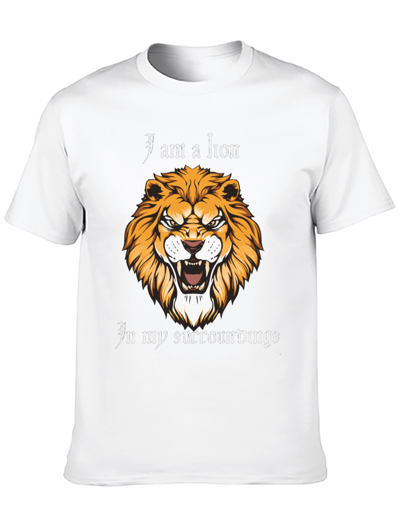 Lion Graphic Print Black T-Shirt