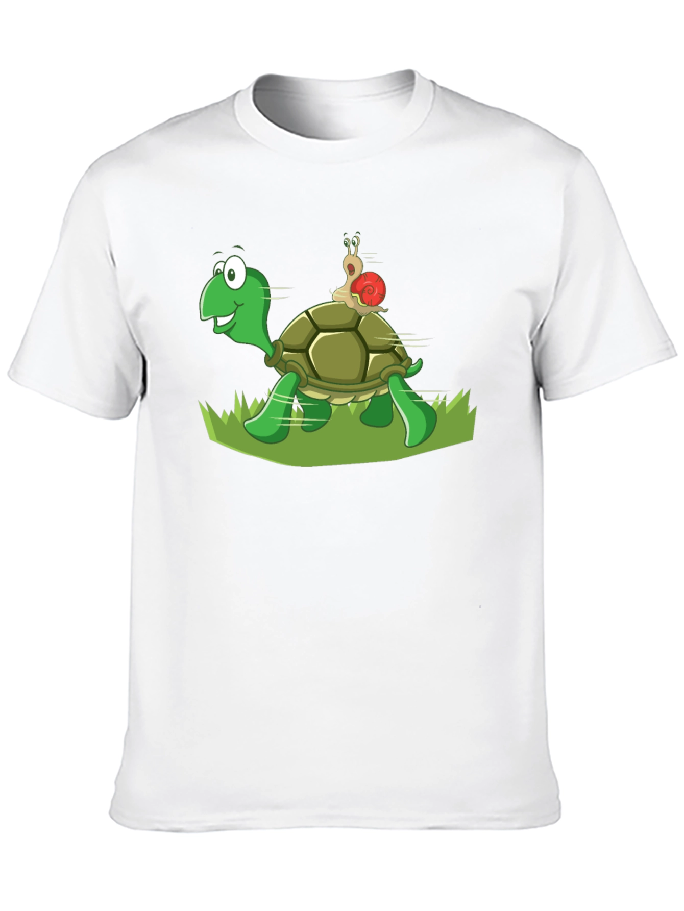 Turtle and Snail Graphic Black T-Shirt