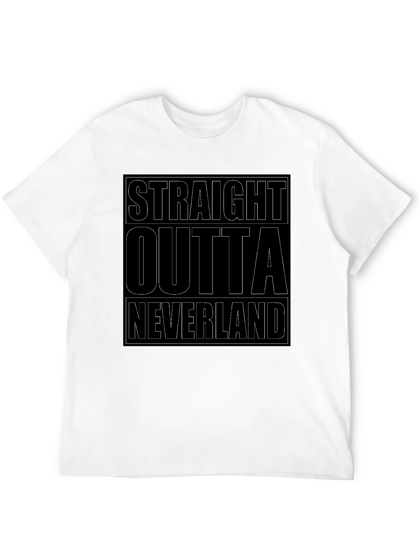 Straight Outta Neverland Black T-Shirt
