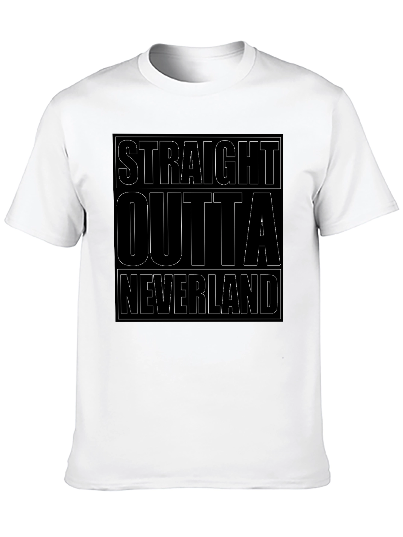 Straight Outta Neverland Black T-Shirt