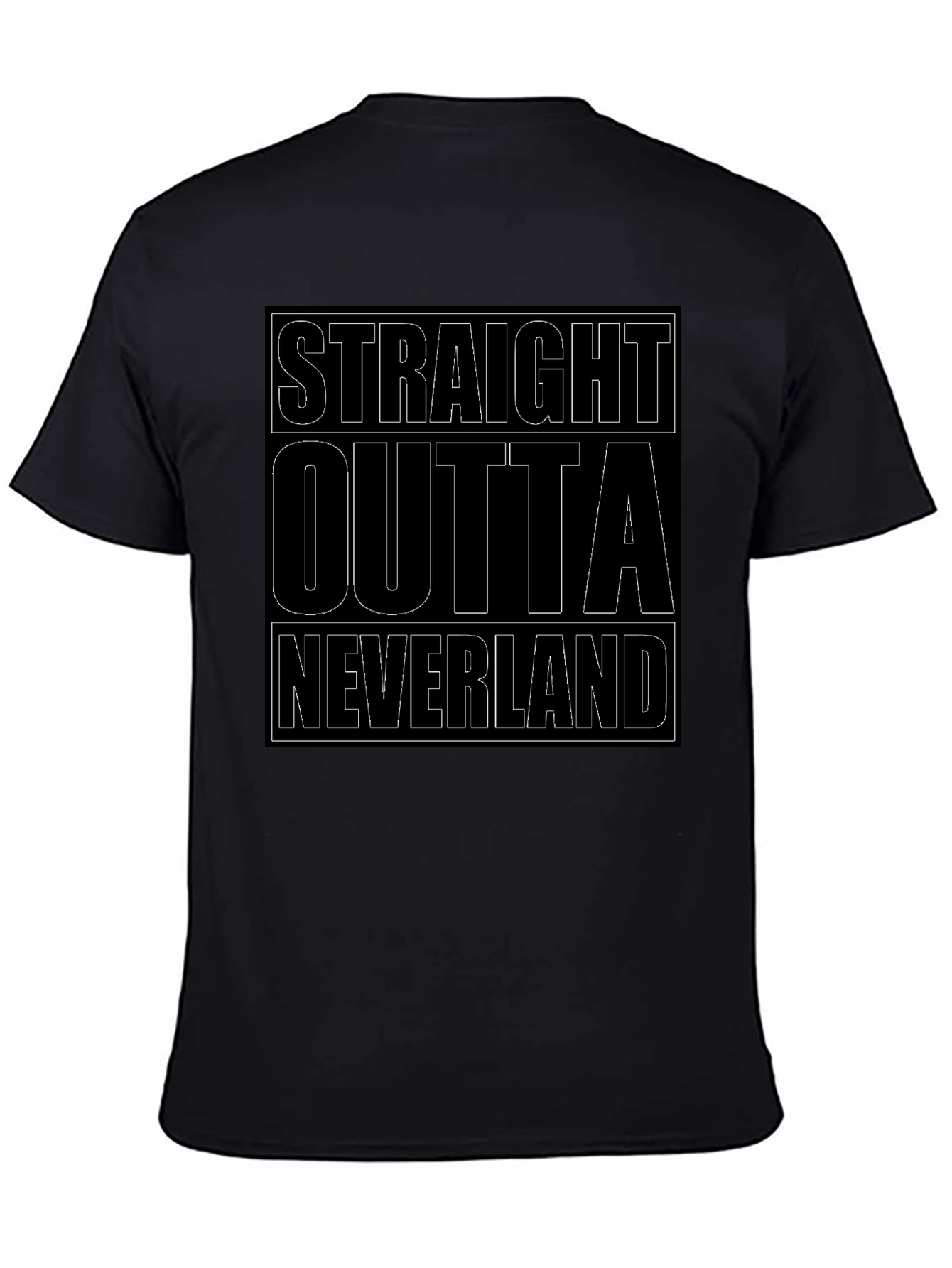 Straight Outta Neverland Black T-Shirt