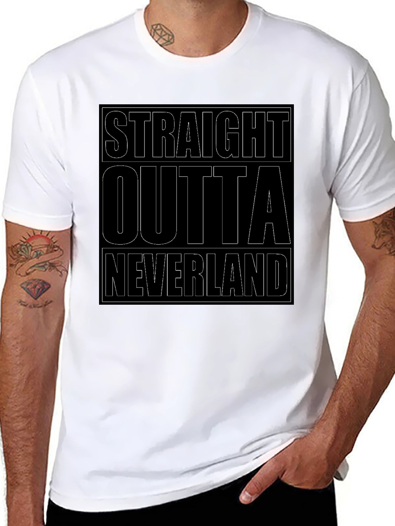Straight Outta Neverland Black T-Shirt