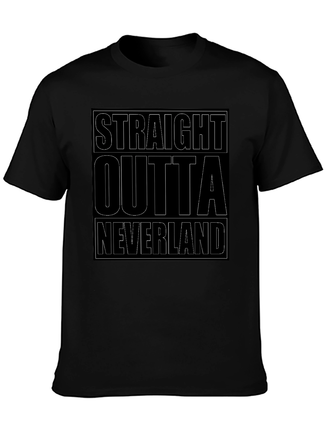 Straight Outta Neverland Black T-Shirt