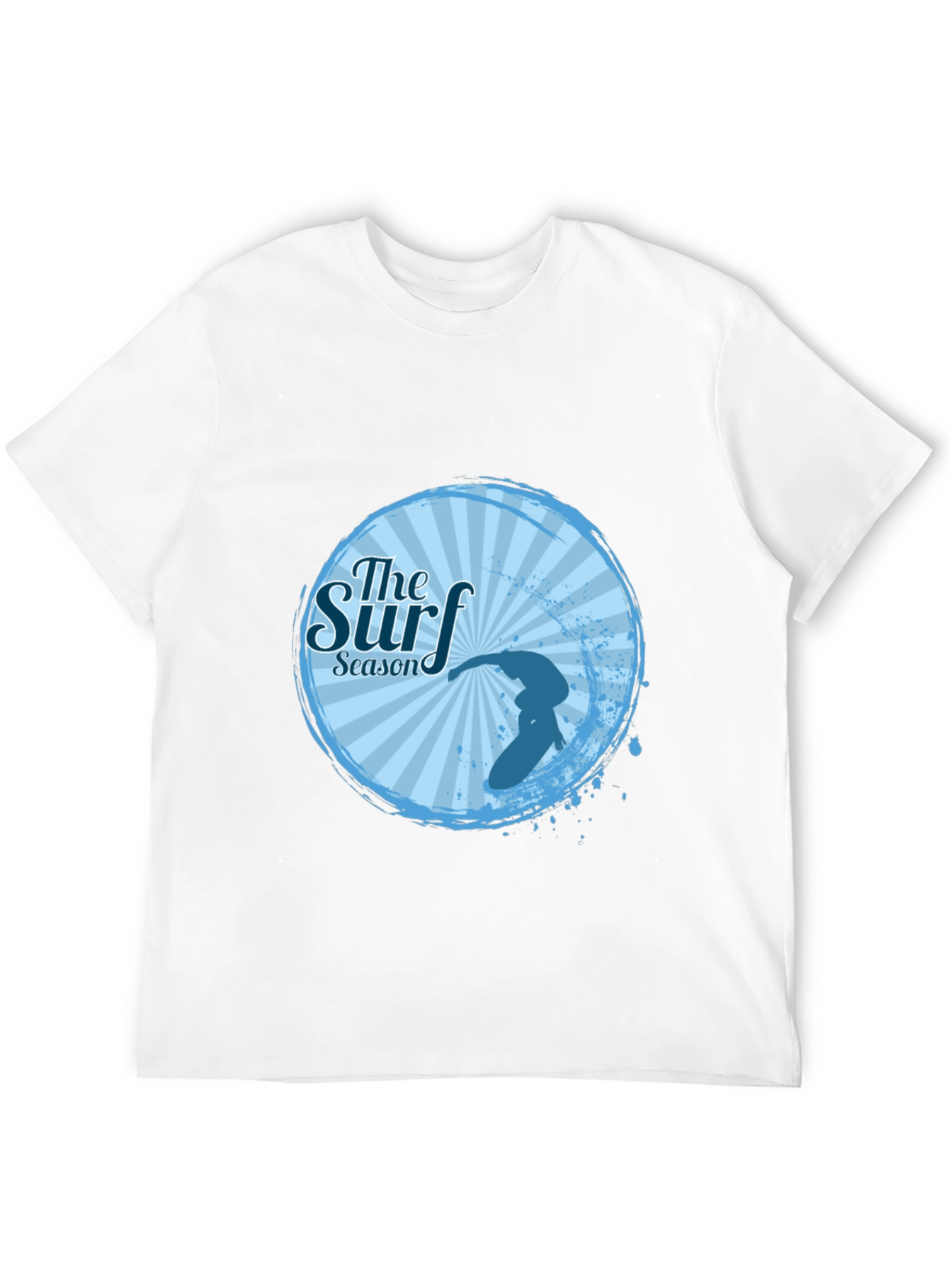 Surf Season Black T-Shirt Surfer Design