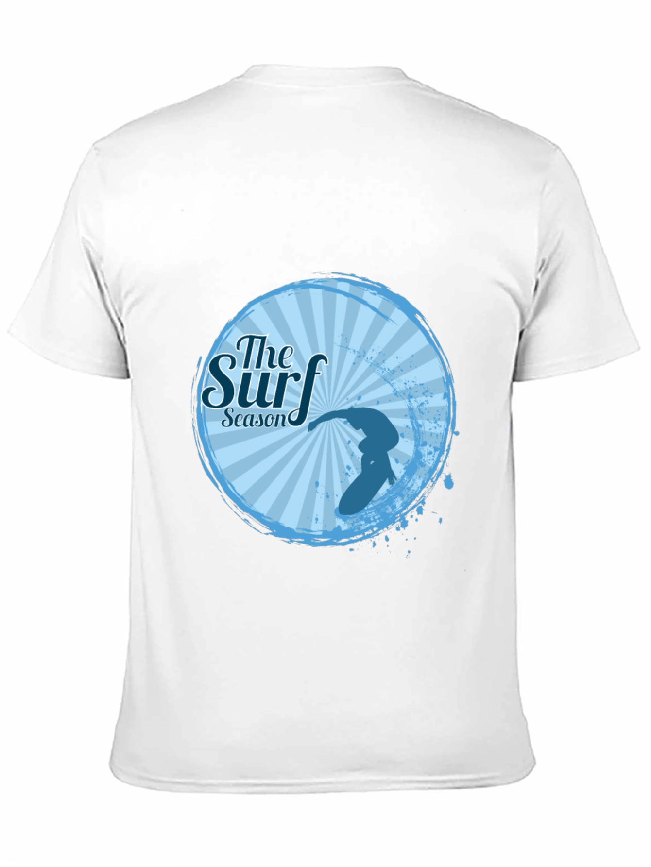 Surf Season Black T-Shirt Surfer Design