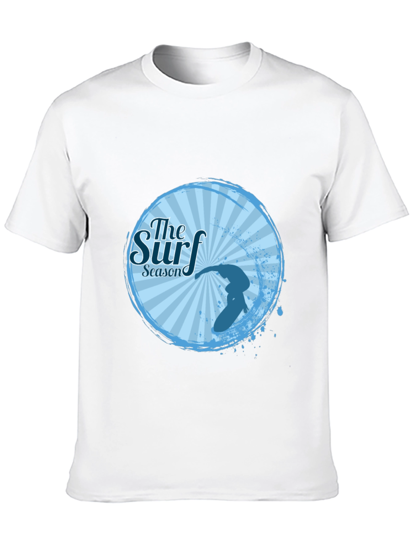 Surf Season Black T-Shirt Surfer Design