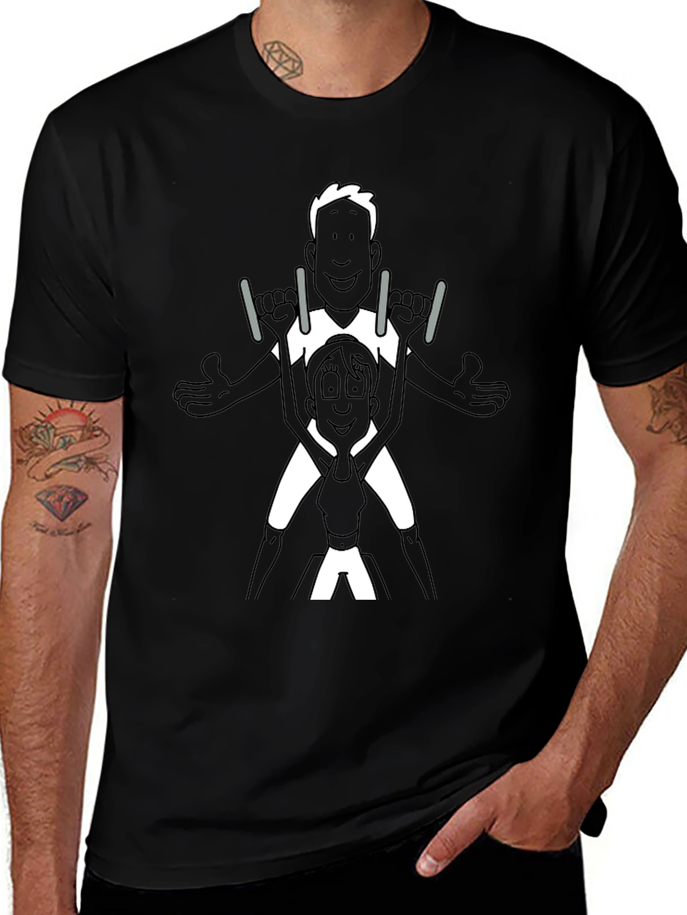 Gymnastics Tee: Funny Cartoon T-Shirt